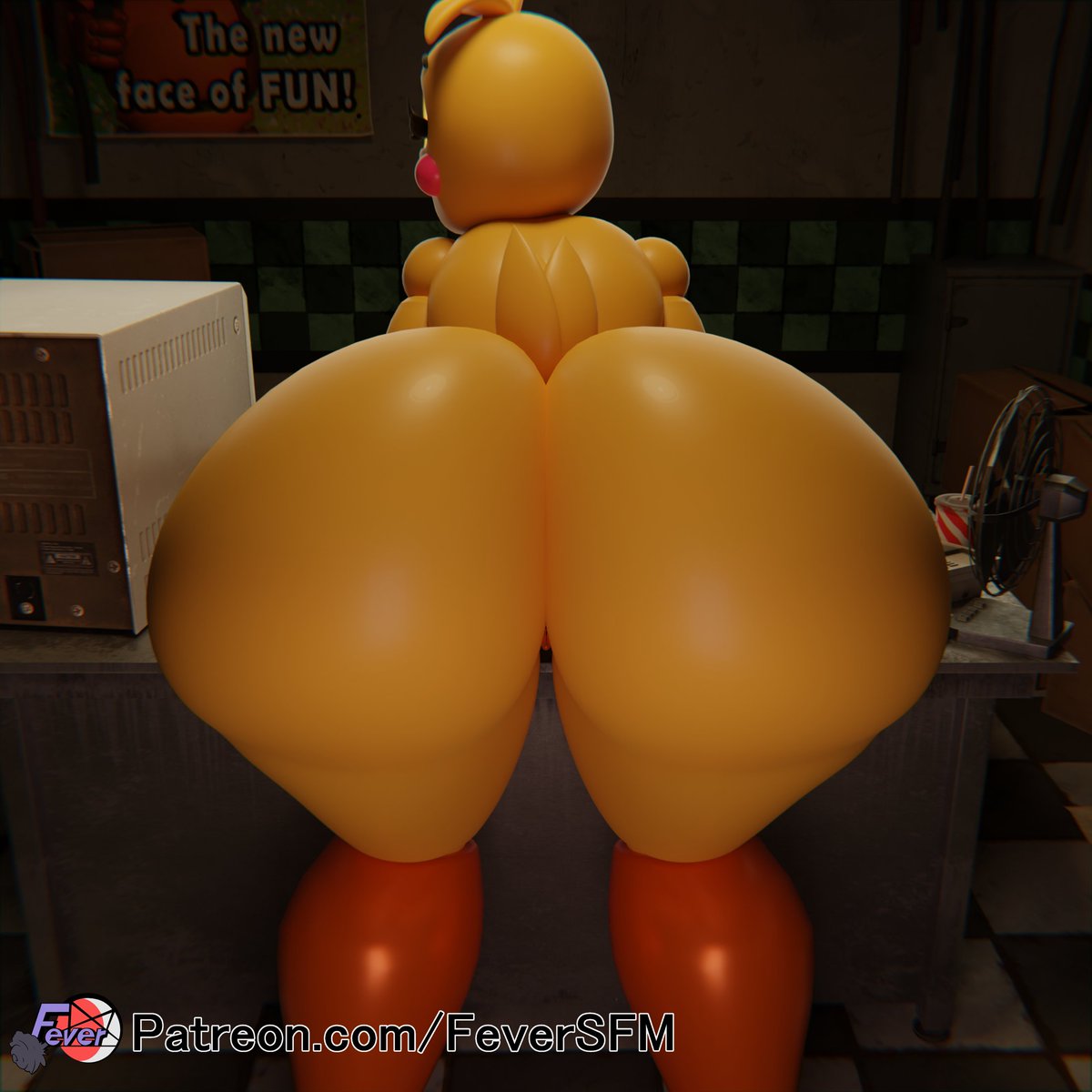 1girls animatronic ass big_ass big_butt fat_ass female female_only feversfm five_nights_at_freddy's five_nights_at_freddy's_2 large_ass pussy solo solo_female solo_focus symmetry thick_ass thick_thighs thighs toy_chica_(fnaf) wide_hips yellow_body yellow_hair yellow_skin