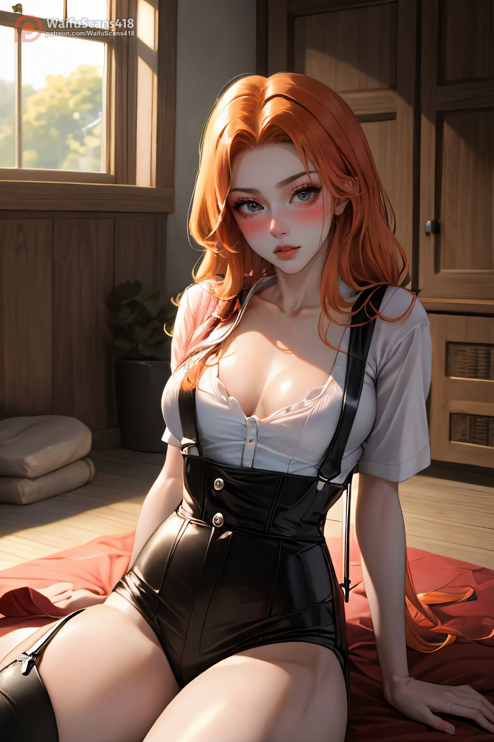 ai generated, bleach, blush, breasts, female, high resolution, highres, matsumoto rangiku, stable diffusion, waifuscans418
