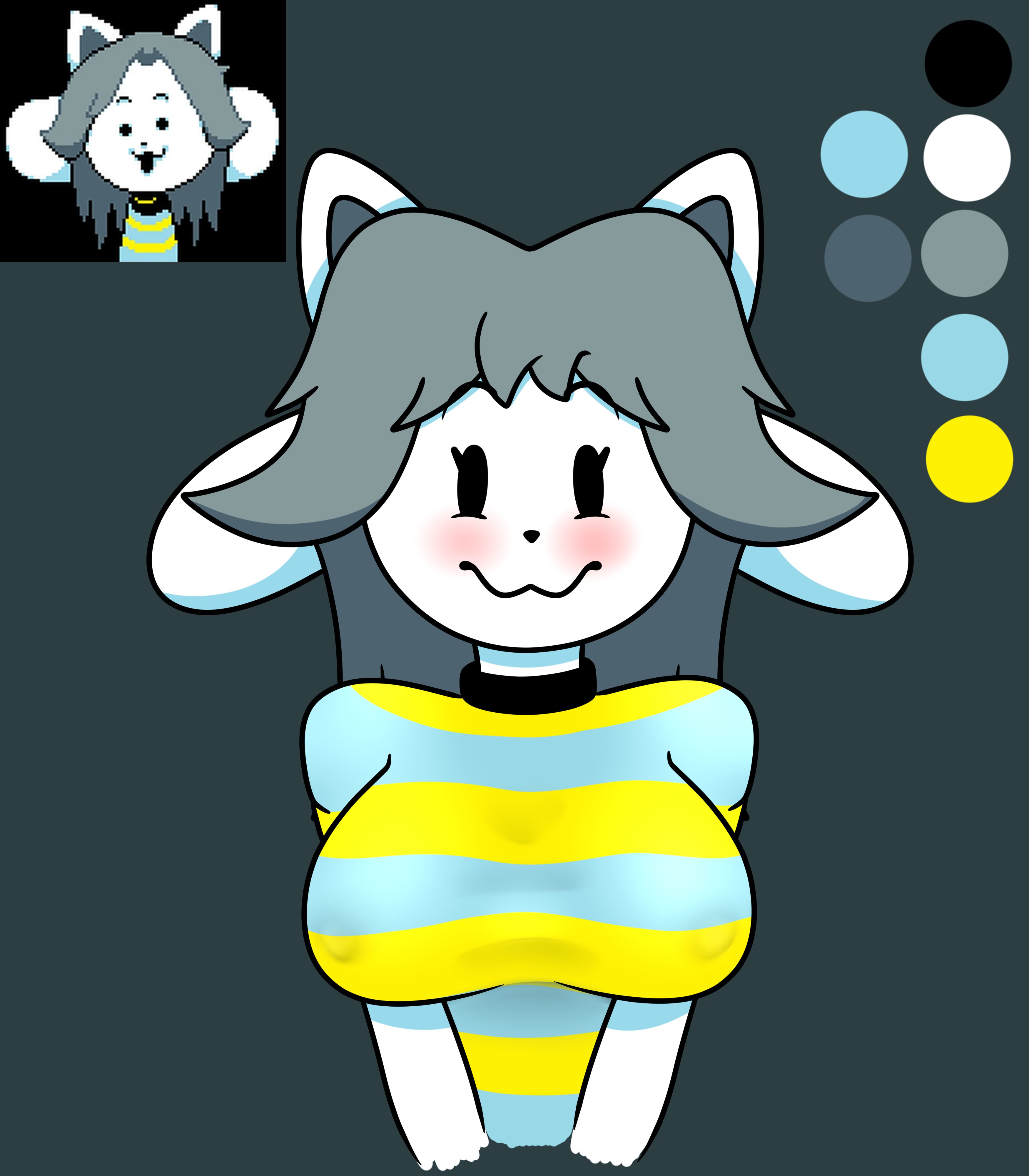1girls, 2d, anthro, beanontoast, big breasts, breasts, color, female, monster, monster girl, tagme, temmie (undertale), undertale, undertale (series)