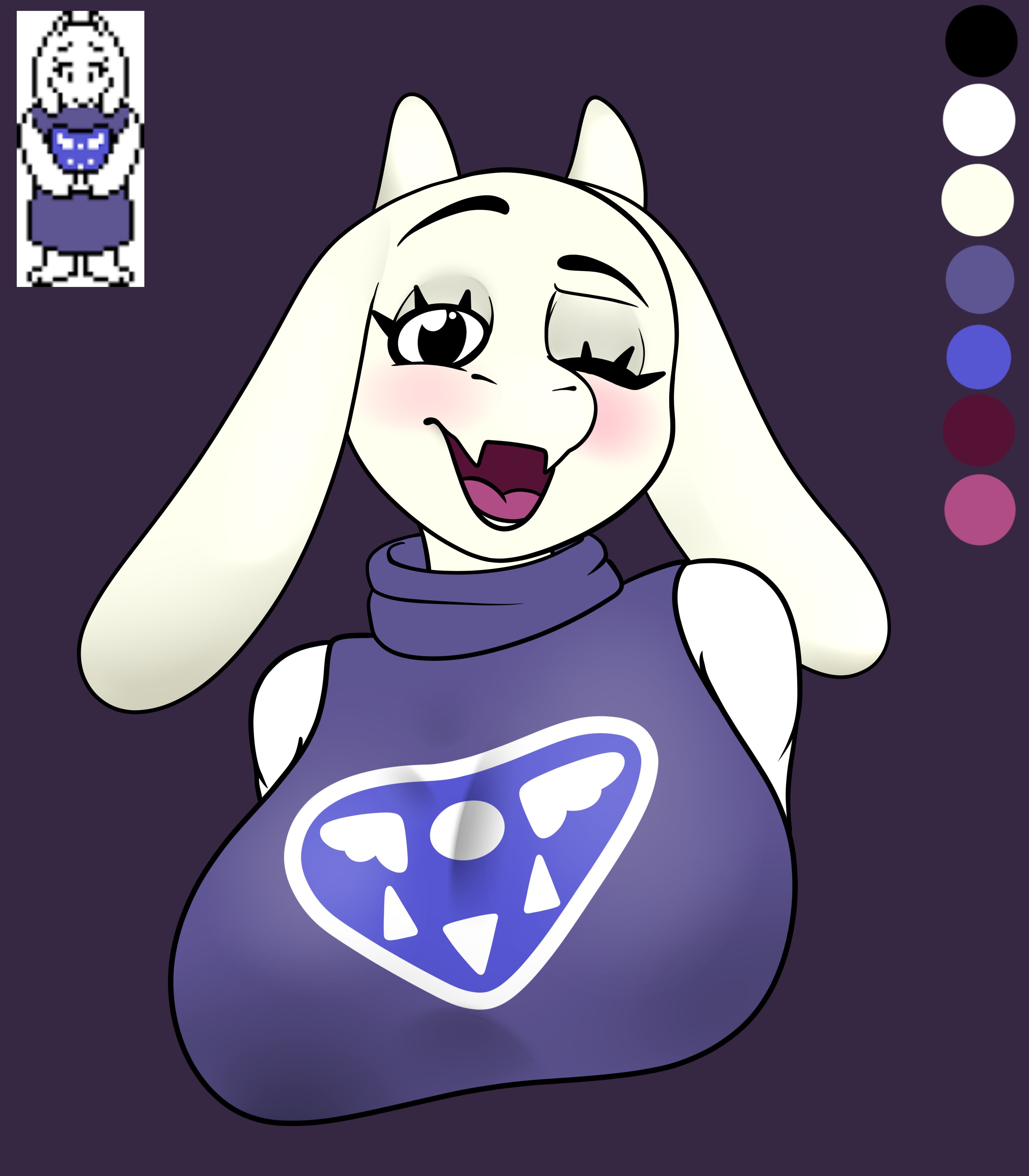 1girls, 2d, anthro, beanontoast, big breasts, breasts, clothed, color, female, mommy kink, monster, monster girl, tagme, toriel, undertale, undertale (series)