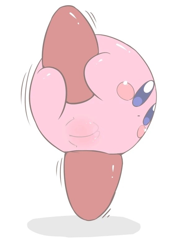 kirby kirby_(series) looking_at_viewer nintendo on_model poi_(artist) pussy rule_63 standing_on_one_leg standing_split staring_at_viewer uncensored waddling_head