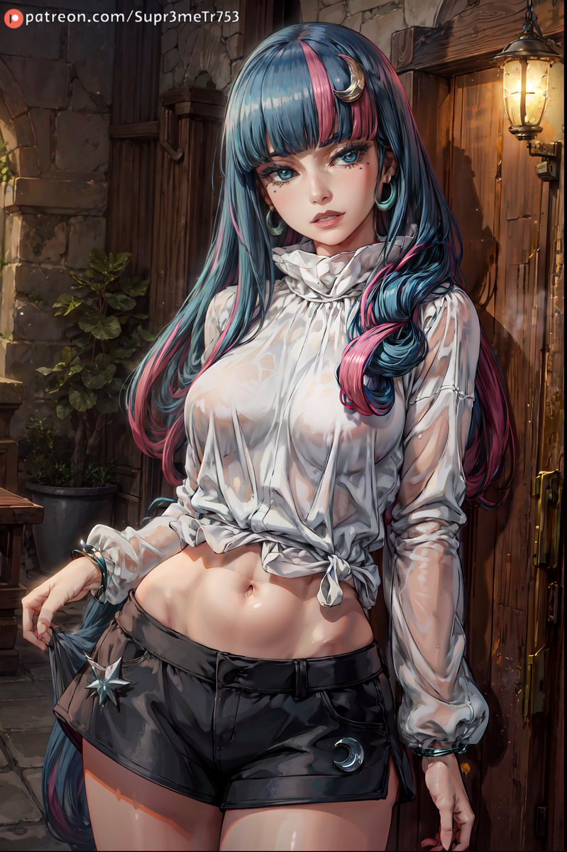 1girls, ada (boruto), ai generated, bangs, blue, blue eyes, blue hair, boruto: naruto next generations, breasts, female, female only, fit, fit female, hair ornament, long hair, naruto, naruto (series), naruto shippuden, navel, seductive look, small waist, solo, solo female, solo focus, supr3metr
