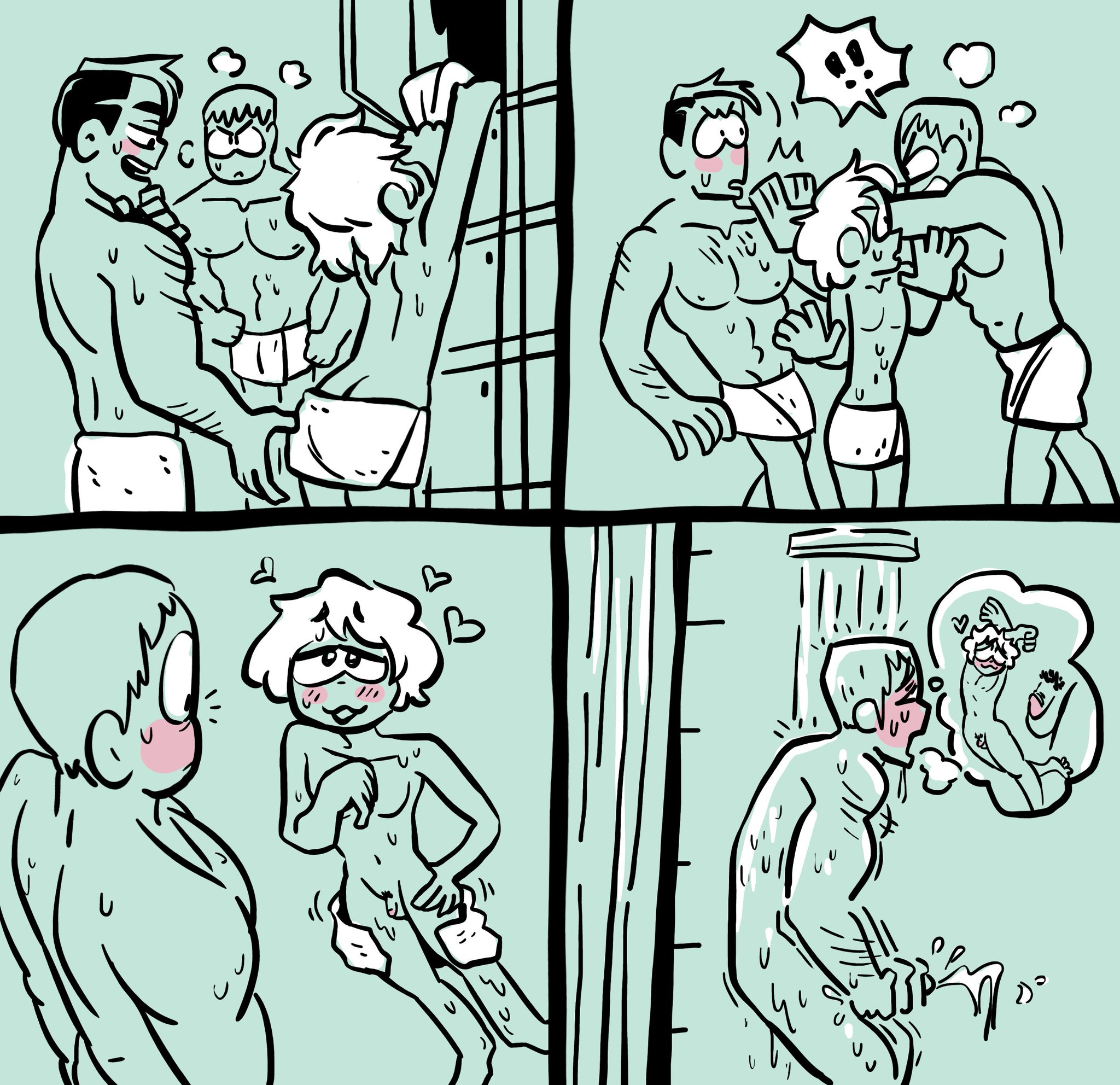3boys, ass, bully, bullying, cum, fantasizing, femboy, gay, jerkingoff, locker room, male, masturbation, penis, samrockwell420, shower, showering, small penis, small penis adoration, tagme, yaoi