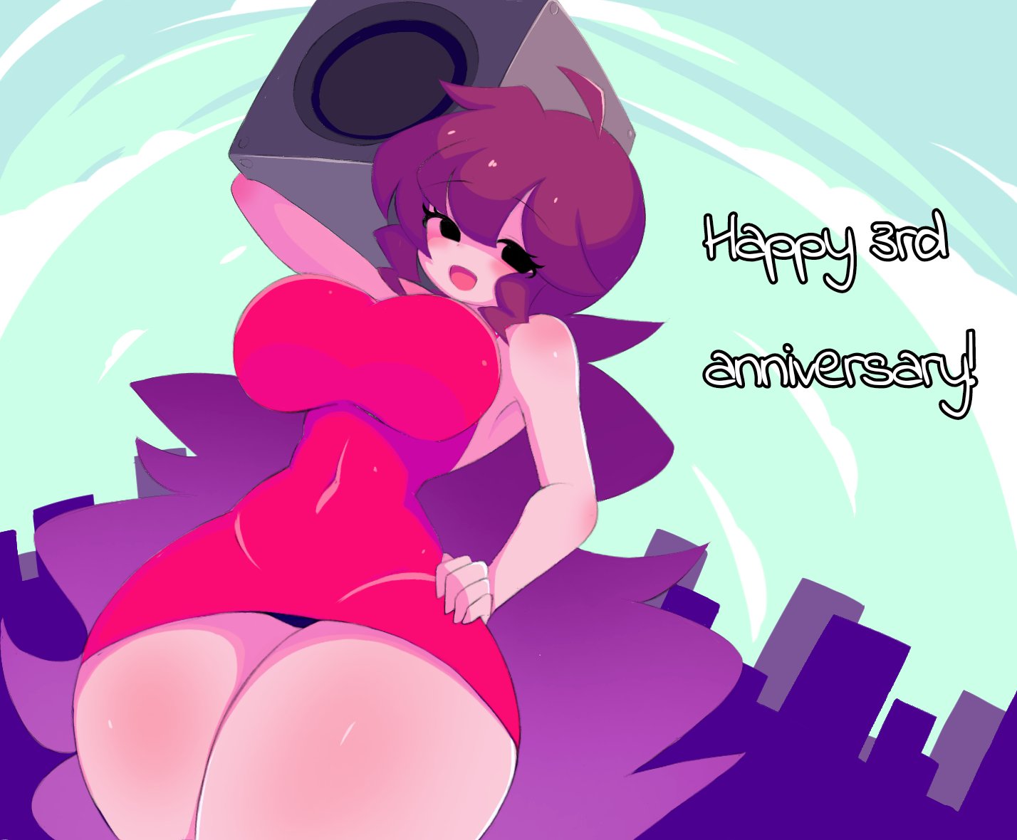 ass, big ass, big breasts, breasts, female, female only, friday night funkin, girlfriend (friday night funkin), no bra, sunrisenew
