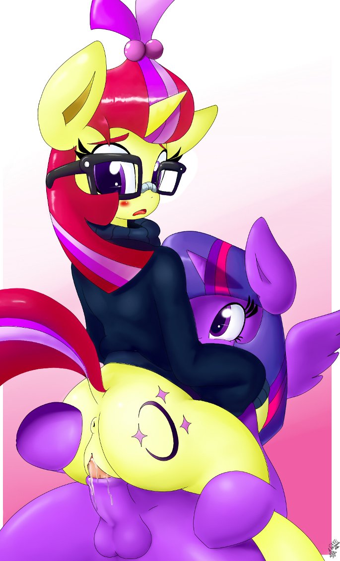 2015 alicorn anus ass balls blush clothing cum cum_in_pussy cum_inside cutie_mark duo equine erection eyewear female female_on_top friendship_is_magic furry furry_only futa_on_female futanari glasses hair horn intersex intersex/female looking_back mammal moondancer multicolored_hair my_little_pony non-anthro on_top open_mouth penetration penis purple_eyes pussy ricocake sex simple_background sweater tail_dock twilight_sparkle unicorn vaginal_penetration wings