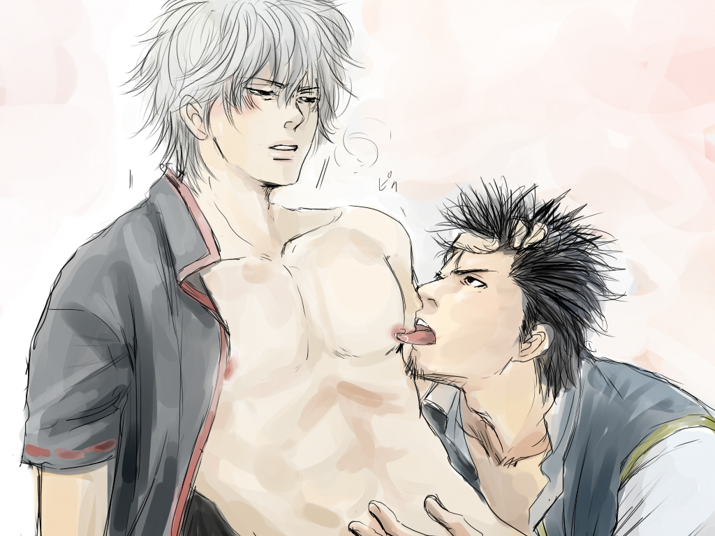 gay gintama gintoki_sakata kondou_isao male male_only tagme yaoi