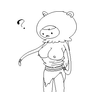 ? adventure_time breasts breasts_out celina_(adventure_time) female humanoid hyooman_tribe monochrome open_mouth solo tagme