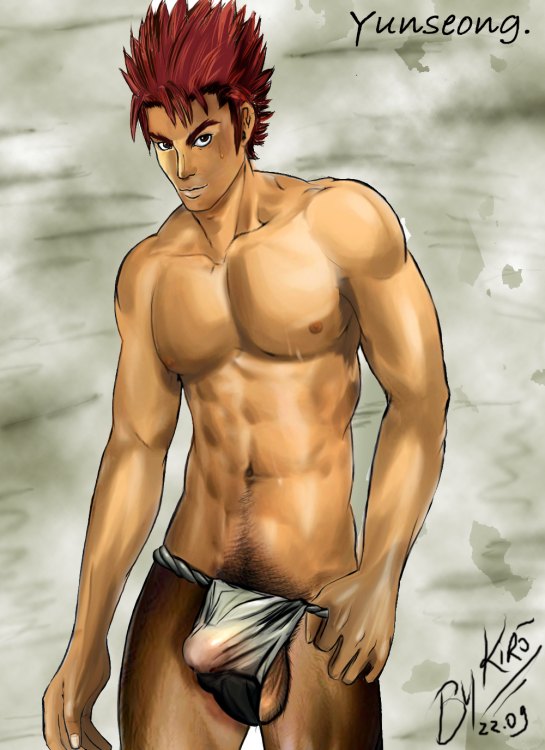 00s 1boy 2009 abs artist_signature balls balls_out brown_eyes bulge dark_red_hair dated erect_penis erection fundoshi fundoshi_pull hong_yun-seong human human_only kiangsu lowres male male_focus male_only muscles nipples penis pubic_hair red_eyebrows red_hair see-through short_hair signature simple_background solo solo_focus solo_male soul_calibur spiky_hair sweatdrop testicles uncensored video_games wet_fundoshi white_fundoshi