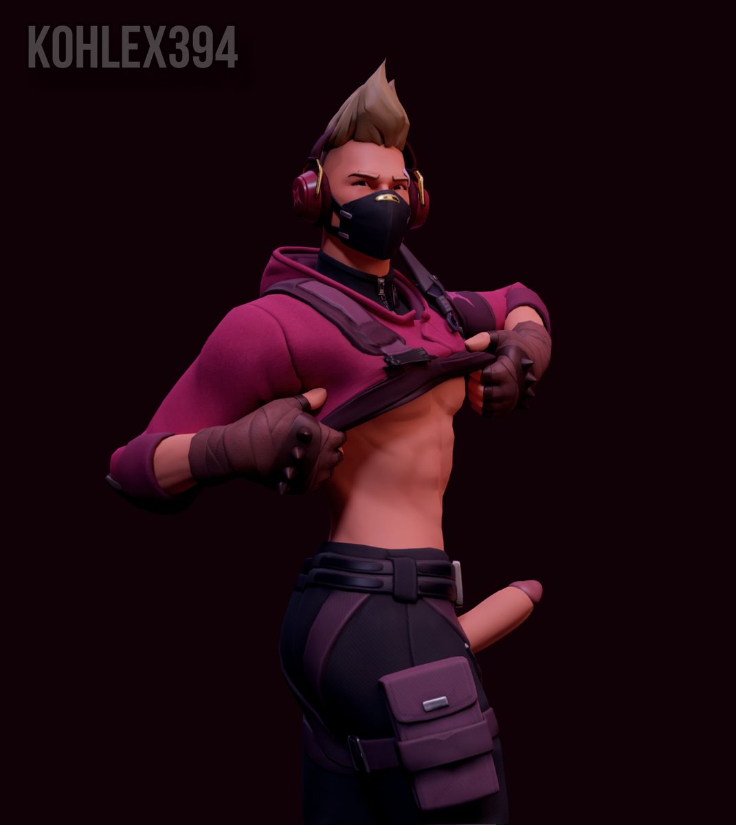 1boy drift_(fortnite) fortnite kohlex male male_only muscular muscular_male penis shirt_lift solo solo_male