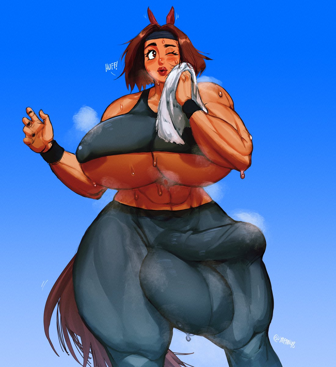 1futa 2023 animal_ears animal_genitalia areola_slip balls bulge clothed clothing futa_only futanari horse_ears horse_girl horse_tail horsecock huge_balls huge_breasts huge_cock humanoid kemonomimi light-skinned_futanari light_skin mostly_clothed muscular_futanari nipple_slip penis solo standing steam sweat underboob vanessa_(iapan) voluptuous yapan48