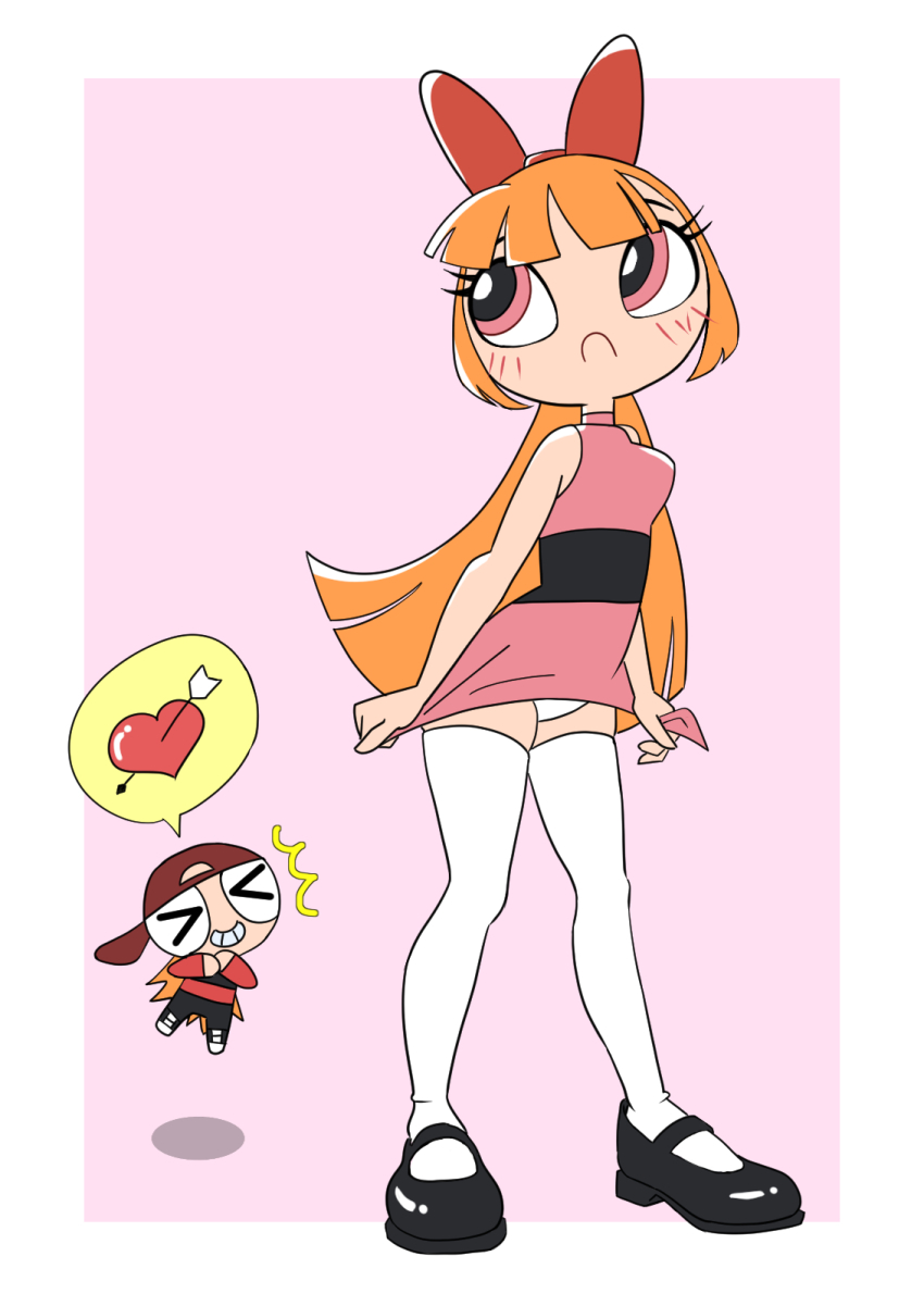 blossom_(powerpuff_girls) brick_(powerpuff_girls) oirawaarumajiro pantsu pink_eyes powerpuff_girls red_hair