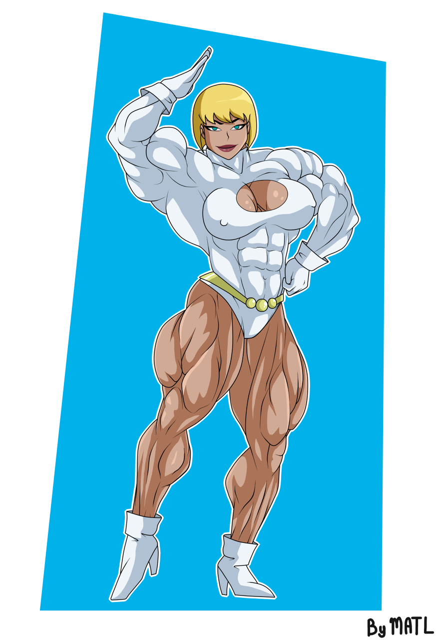 abs biceps big_breasts big_muscles blonde_hair breasts dc dc_comics female galatea hair large_breasts large_muscles masculine matl muscles muscular muscular_female pecs