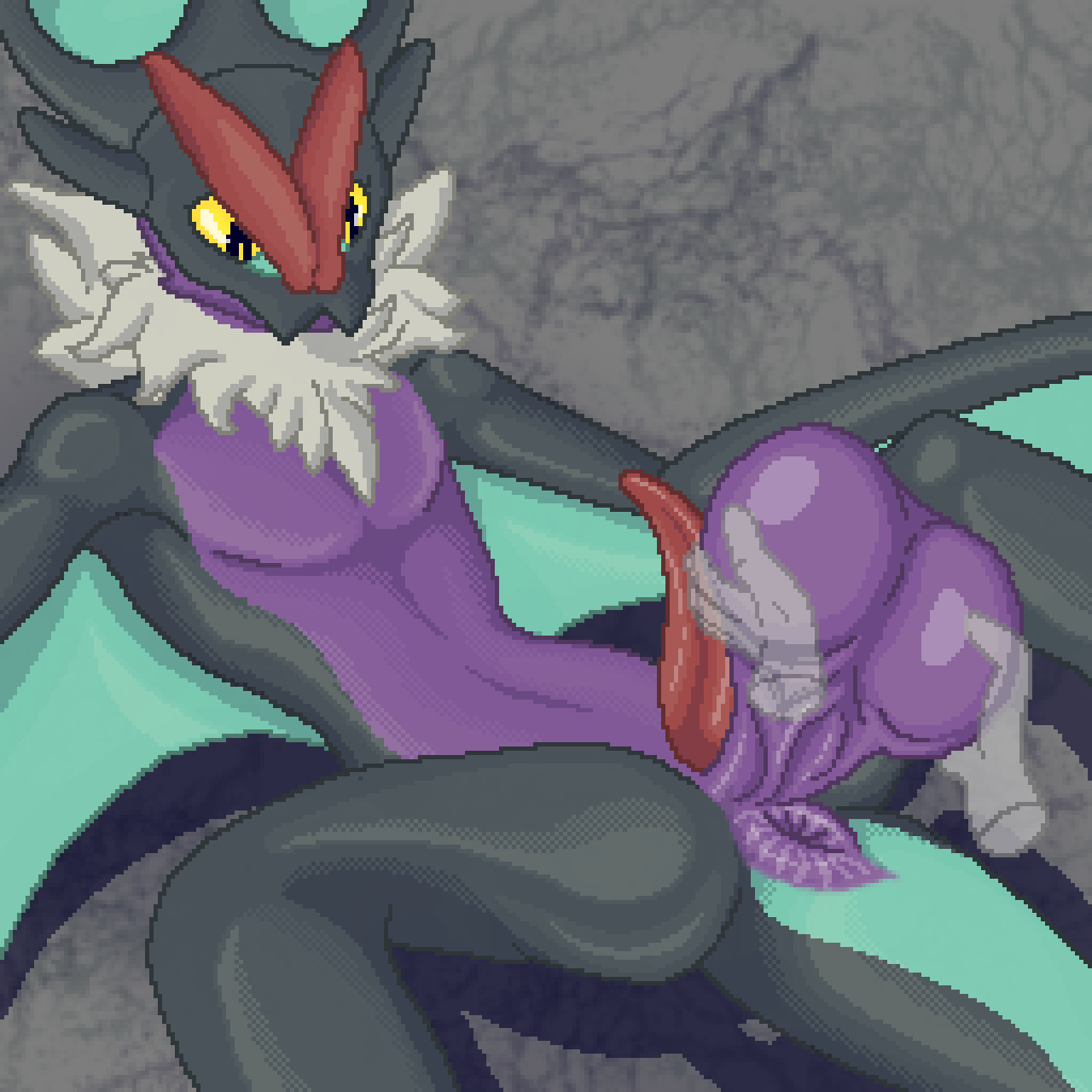 anthro anus athletic balls balls_on_tail bat big_balls digital_media_(artwork) disembodied_hand generation_6_pokemon genitals ghost_hands grey_body hand_on_balls lifting_balls looking_at_genitalia lying male mammal neck_tuft nintendo noivern noodlybat_(artist) on_back penis pixel_(artwork) pokemon pokemon_(species) presenting puffy_anus purple_body saggy_balls simple_background slim small_waist solo spread_legs spreading tapering_penis tuft wings