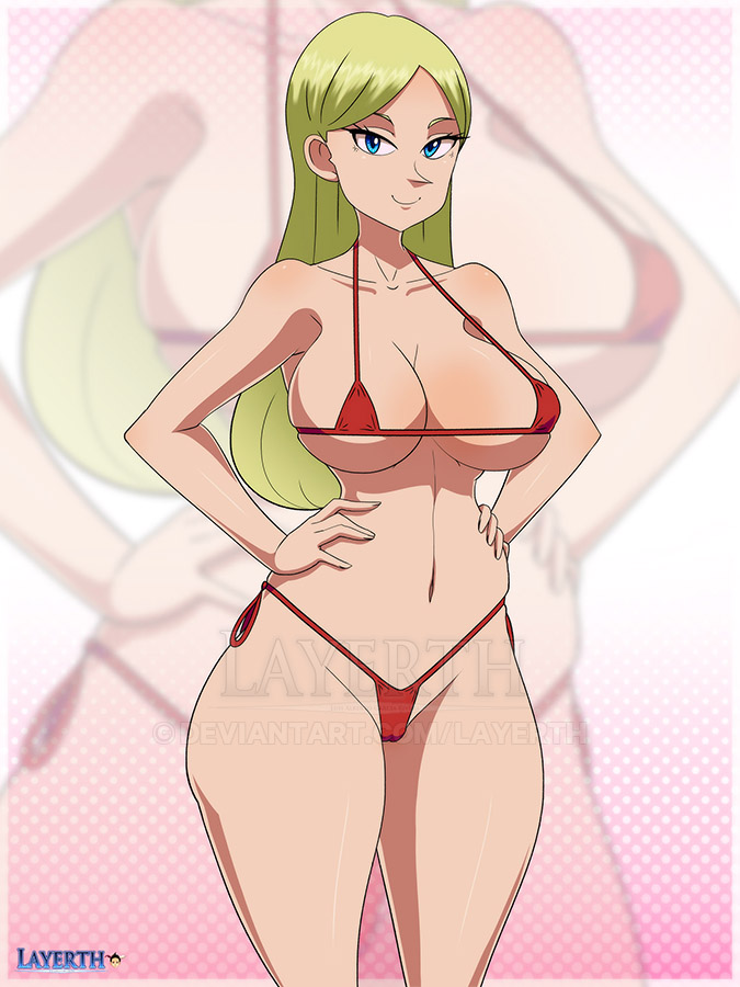 blonde_hair breasts female female_only layerth looking_at_viewer ousama_ranking queen_hilling ranking_of_kings solo tagme watermark