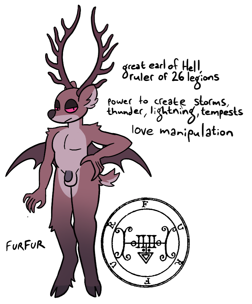 2023 anthro antlers bat_wings cervine deer demon folklore furfur furry furry_male male male_only mythology penis public_domain wings zal-cryptid