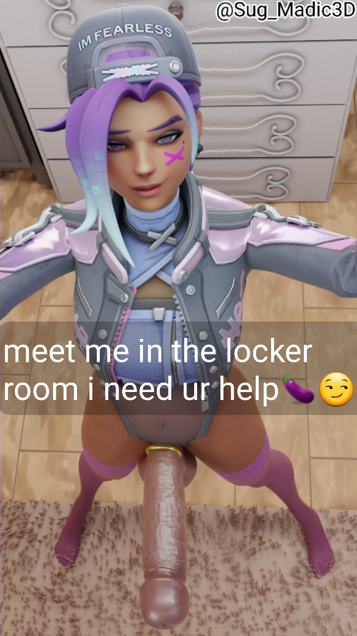3d, antifragile slay star, balls, big balls, big penis, female, futa only, futanari, intersex, le sserafim, overwatch, overwatch 2, penis, purple hair, smiling, snapchat, sombra, stockings, sug madic3d, teasing, veiny penis