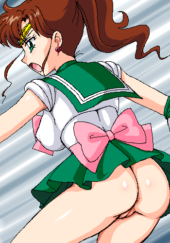 1girls 2011 anus ass big_breasts bishoujo_senshi_sailor_moon clothing erect_nipples_under_clothes female female_only genka_ichien human makoto_kino medium_breasts no_panties pussy sailor_jupiter skirt solo tagme