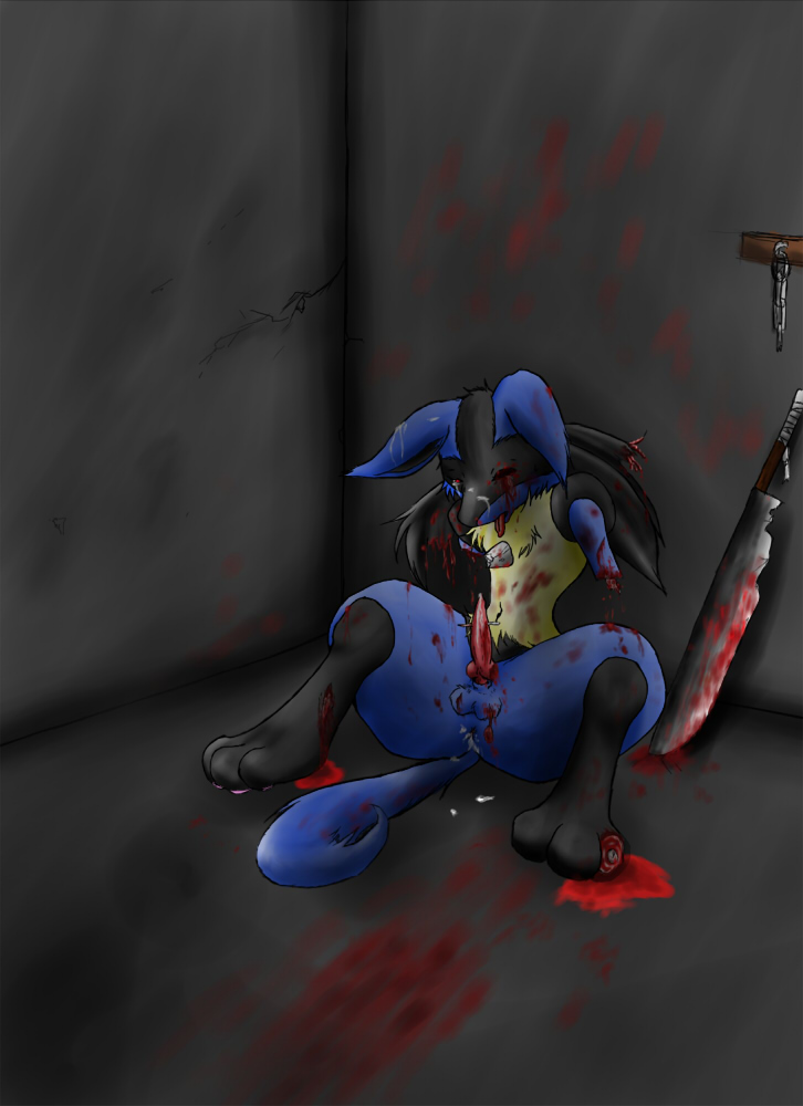 after_sex amputation black_fur black_hair bleeding blood blood_drip blood_stain bloody_sword blue_fur bone broken_bone color cum dismemberment ears erect_penis erection eyes fur furry furry_ears furry_tail gore hair incision injury lucario male male_only mouth nintendo nudity open_mouth penis pointy_ears pokemon pokemon_(species) red_eyes sitting solo spike sword tail tear testicles tongue tongue_out weapon wink wound yellow_fur