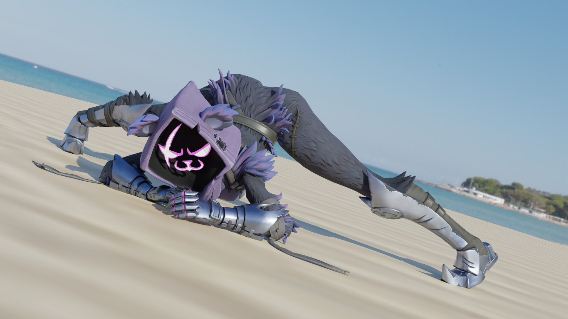 :3, 3d, beach, blender, female, female only, flexible, fortnite, jack-o pose, jackochallenge, raven team leader, raven team leader (fortnite), tagme, vanilla