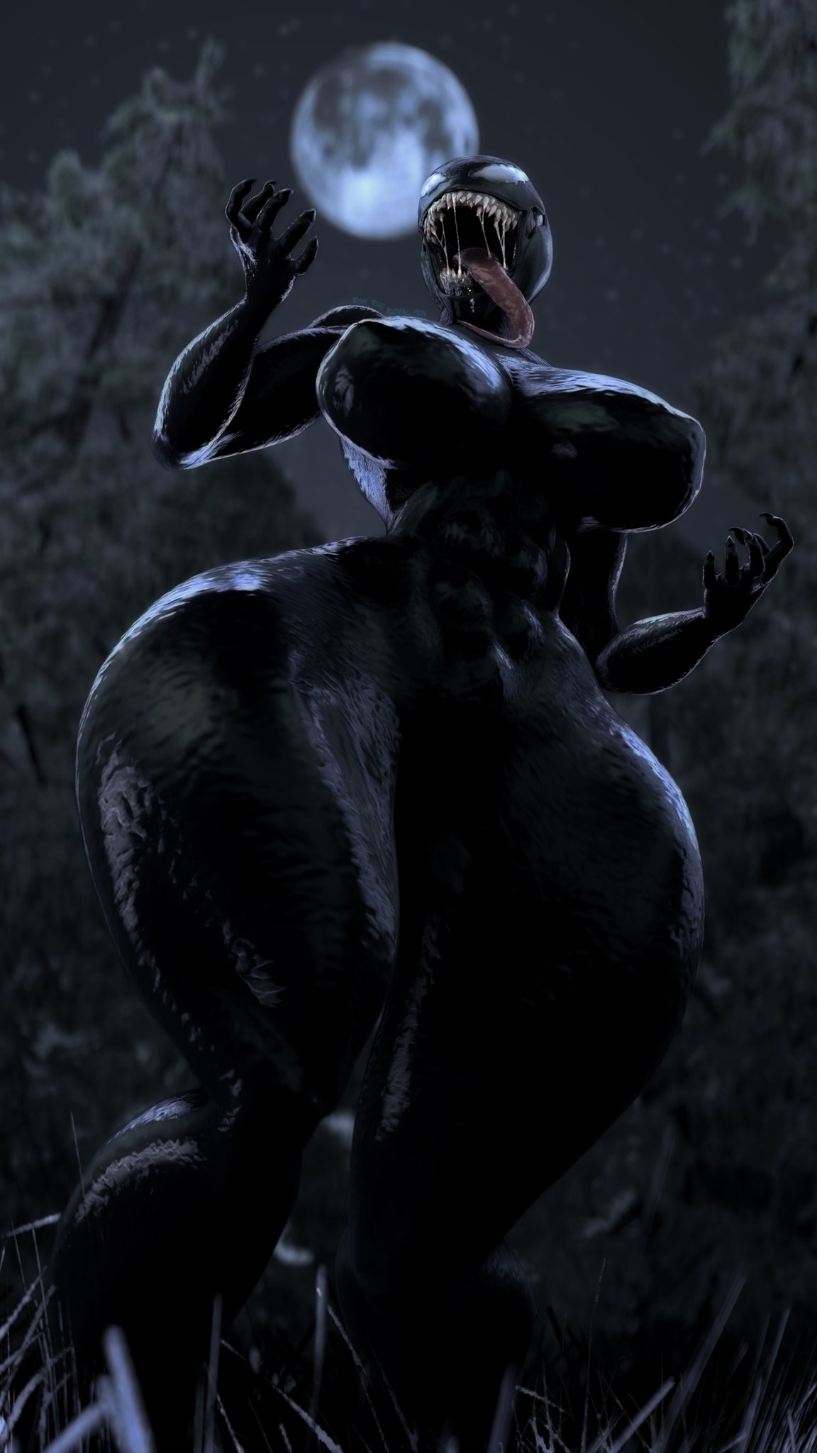 3d, big breasts, breasts, female, marvel, marvel comics, she-venom, thick thighs, tomtheroyalfox