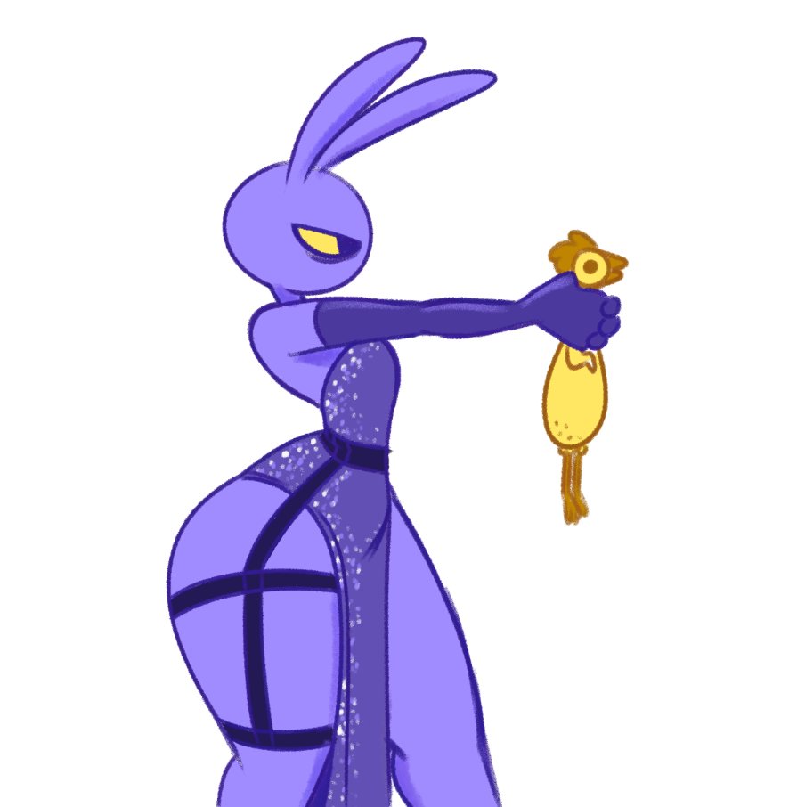 1boy anthro big_thighs bunny bunny_ears dress femboy femboy_only feminine feminine_body feminine_male feminine_pose girly gloves holding_object huge_thighs jax_(the_amazing_digital_circus) looking_at_object male male_only meme plasticrarity purple_body rubber_chicken solo sparkling_dress sparkly_dress tagme the_amazing_digital_circus thick_hips thick_thighs thighs yellow_eyes