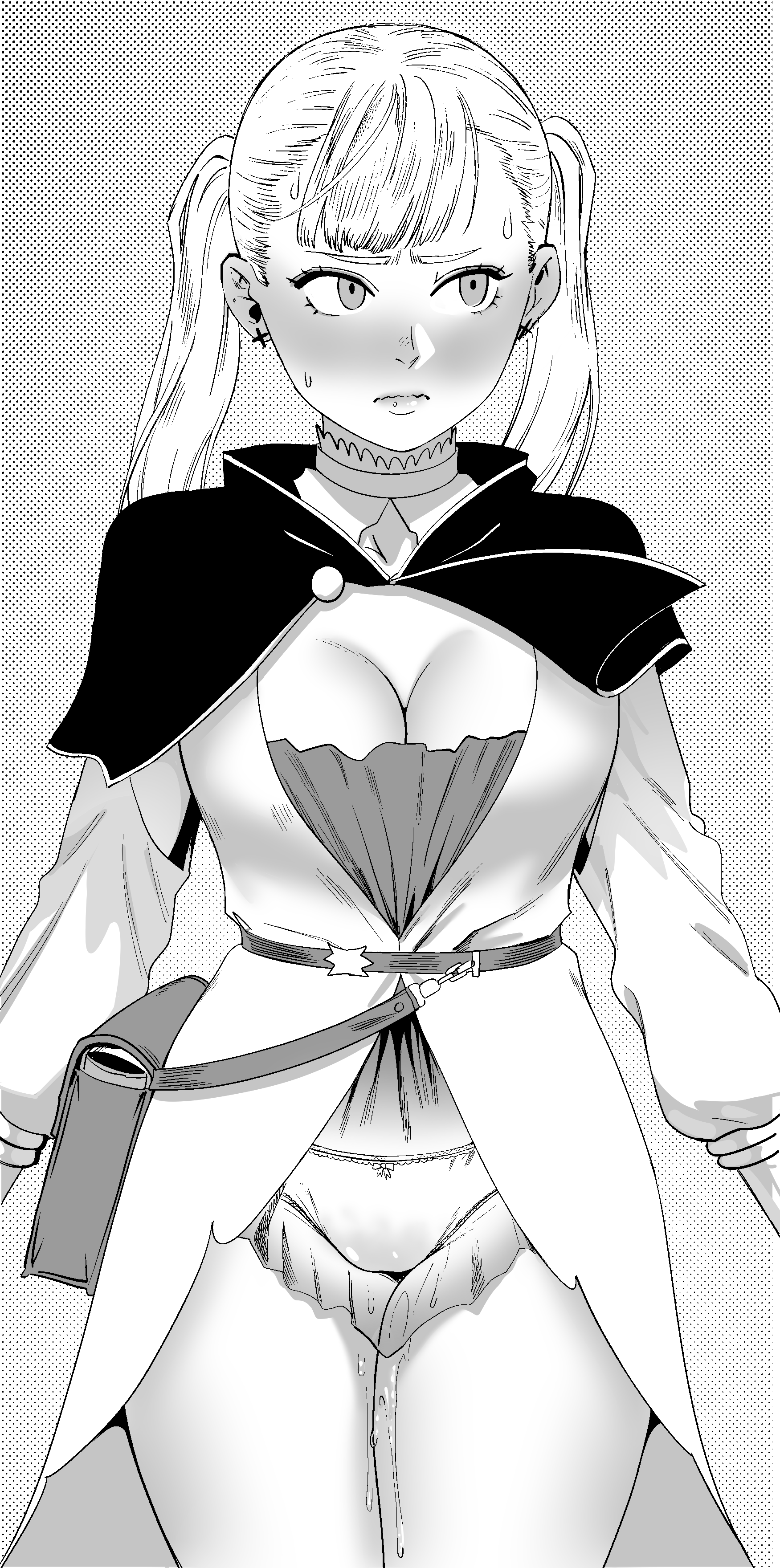 1girls, black clover, black7, female, female focus, female only, noelle silva, pussy, pussy juice, solo, solo female, solo focus