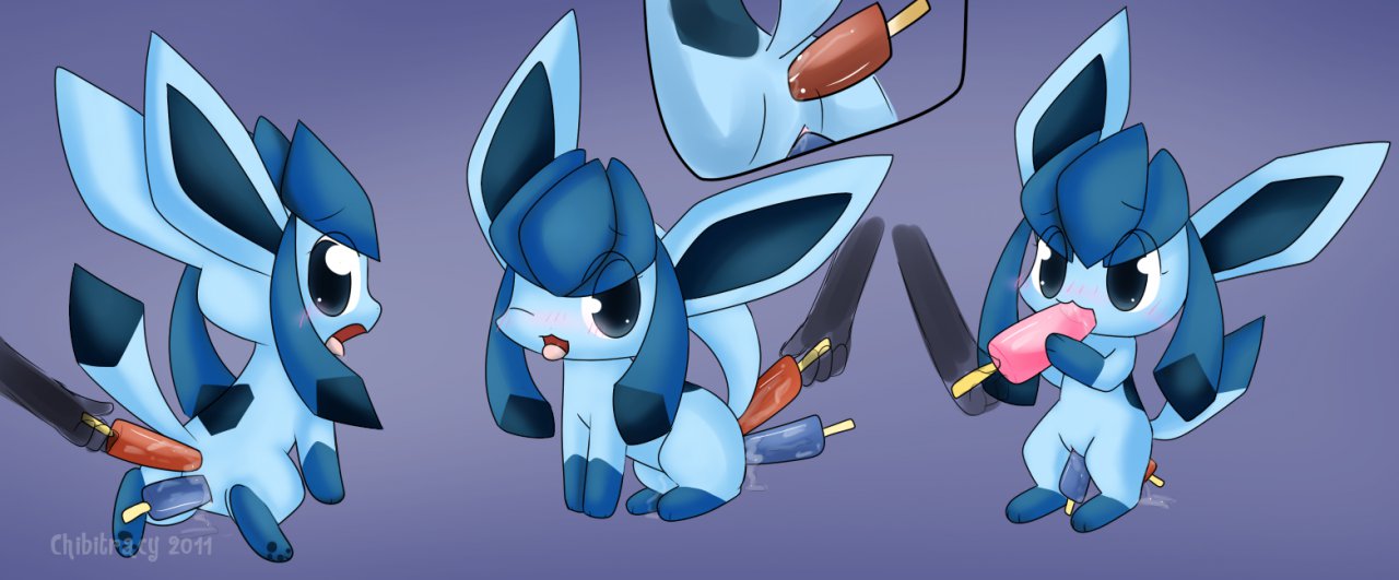 blush chibi chibitracy color eeveelution female feral fur generation_4_pokemon glaceon insertion nintendo nude pokemon pokemon_(species) popsicle popsicle_in_ass popsicle_in_mouth popsicle_in_pussy popsicle_insertion pussy tagme vulva wink