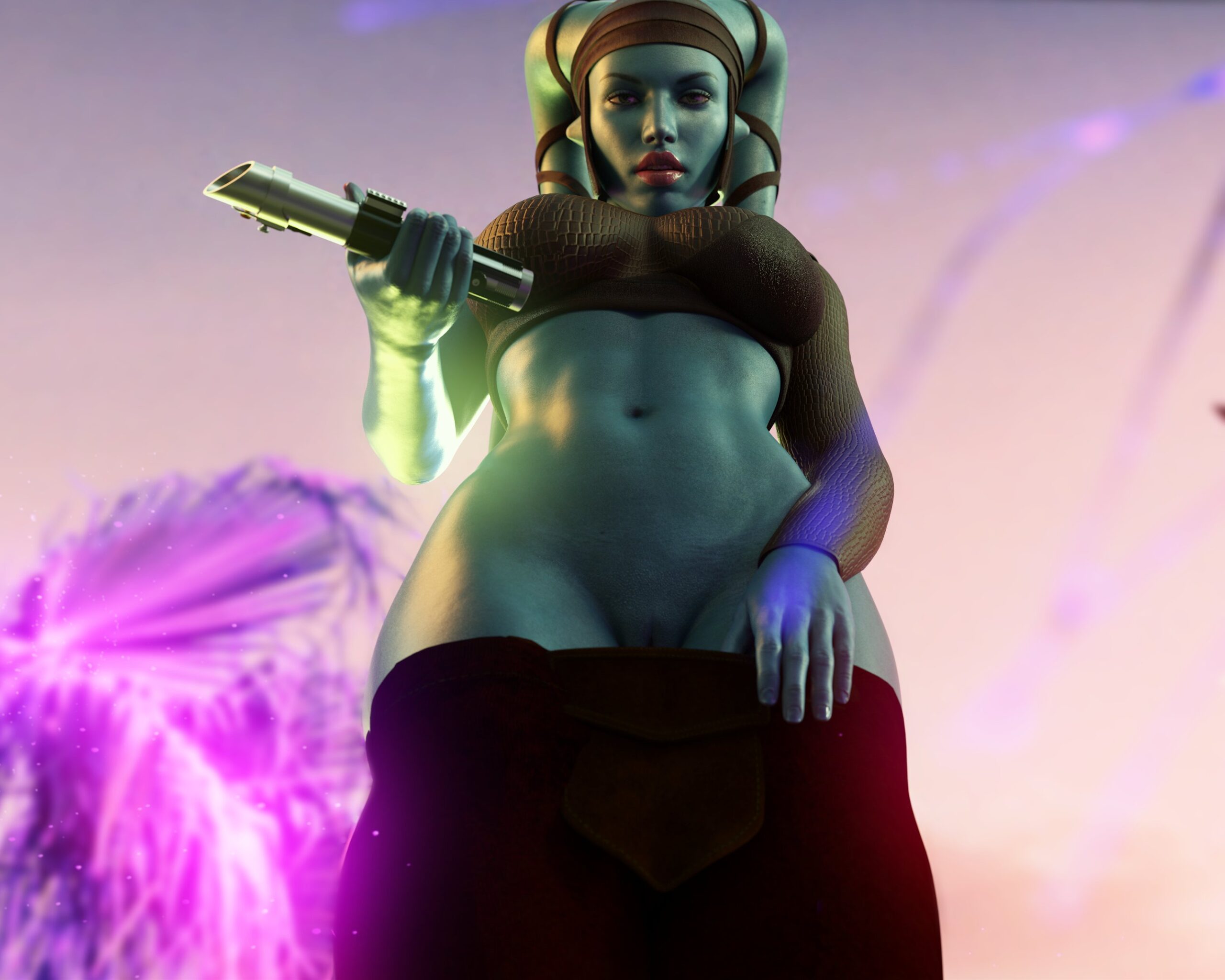 1girls, 3d, aayla secura, alternate version available, blender, drinkerofskies, female, female only, hi res, pov, pov eye contact, pussy, solo, star wars, visible pussy
