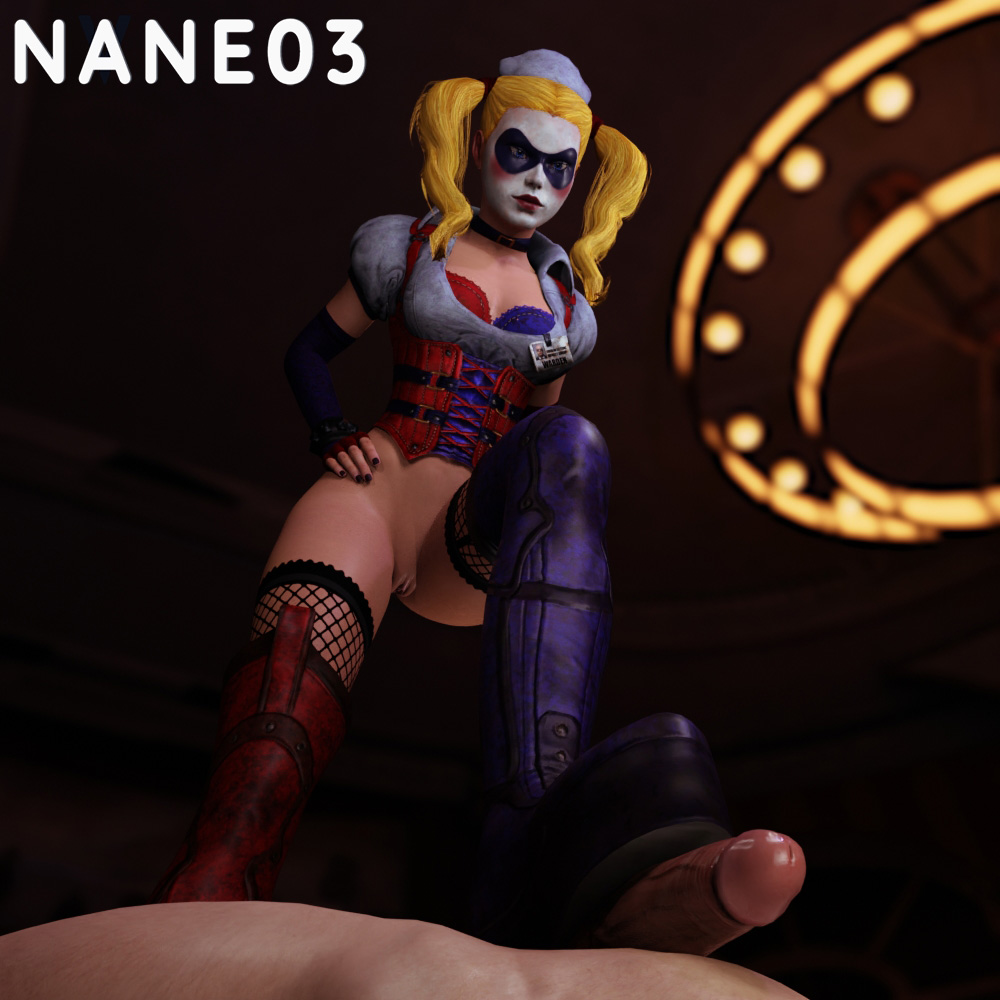 1girls 3d alternate_version_available batman:_arkham_asylum batman_(series) blonde_hair bootjob boots completely_naked completely_naked_male completely_nude completely_nude_male dc dc_comics feet female female_domination female_focus femdom footjob harley_quinn harley_quinn_(arkham) harley_quinn_(arkham_asylum) knee_boots male nane03 nude_male penis pussy shoejob stepped_on stepping_on_penis submissive submissive_male tagme tease teasing trample twintails villain