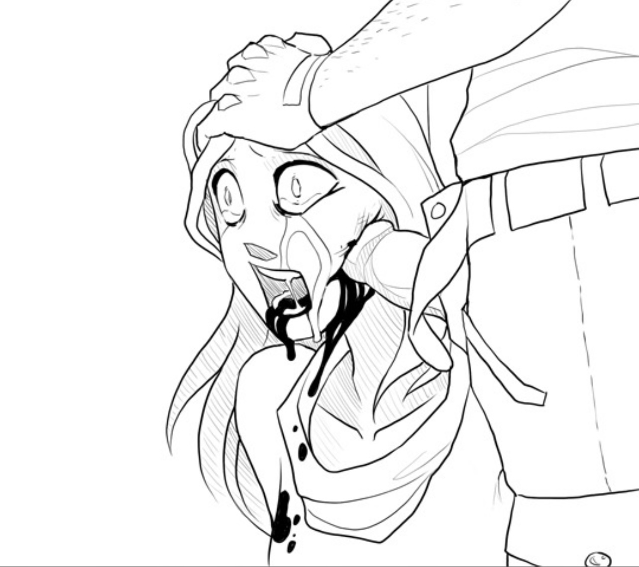 blood, boyfriend to death, gatobob (gurobob), gore, guro, monochrome, oral penetration, ryona, sadism, selin [raven], strade, this is not romance, wound fucking