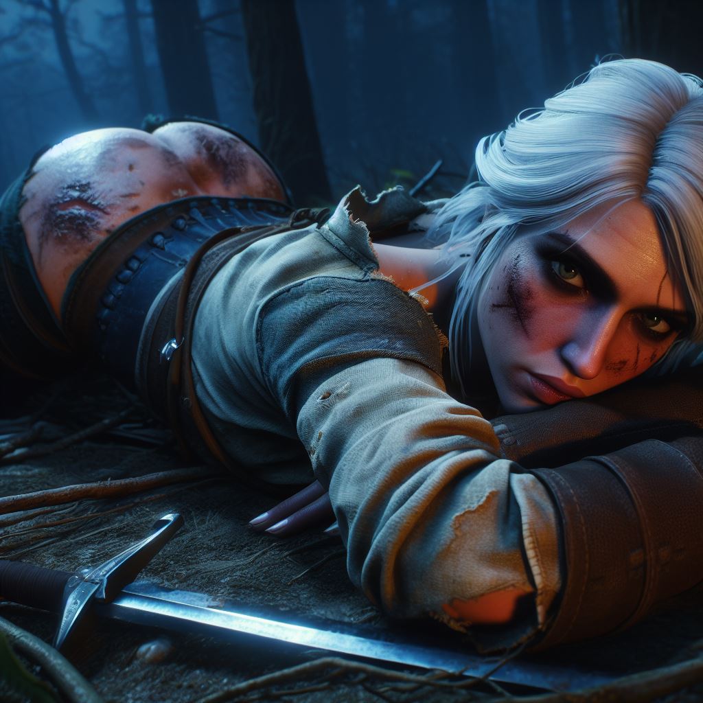 ai generated, ass, ciri, clothed, clothing, female, the witcher (series), the witcher 3: wild hunt, white hair, witcherzonensfw