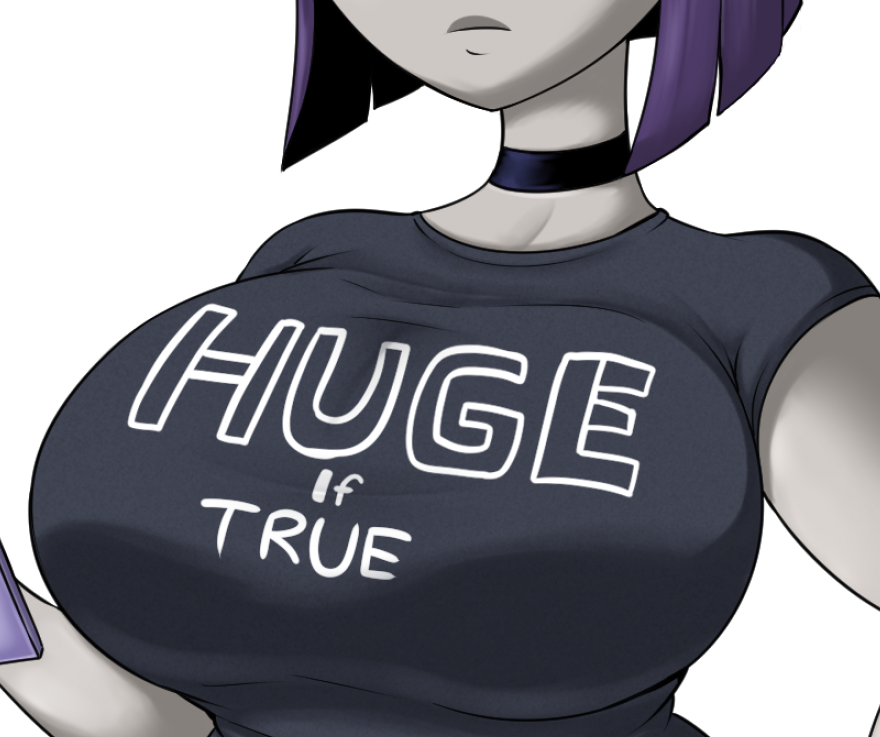 1girls, big breasts, breasts, choker, dc, dc comics, female, grey body, grey skin, large breasts, purple hair, rachel roth, raven (dc), teen titans, teenagebratwurst, text on clothing, text on shirt, text on topwear