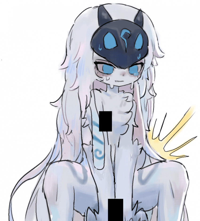 anthro censored female kindred lamb_(league_of_legends) league_of_legends podo riot_games solo tagme