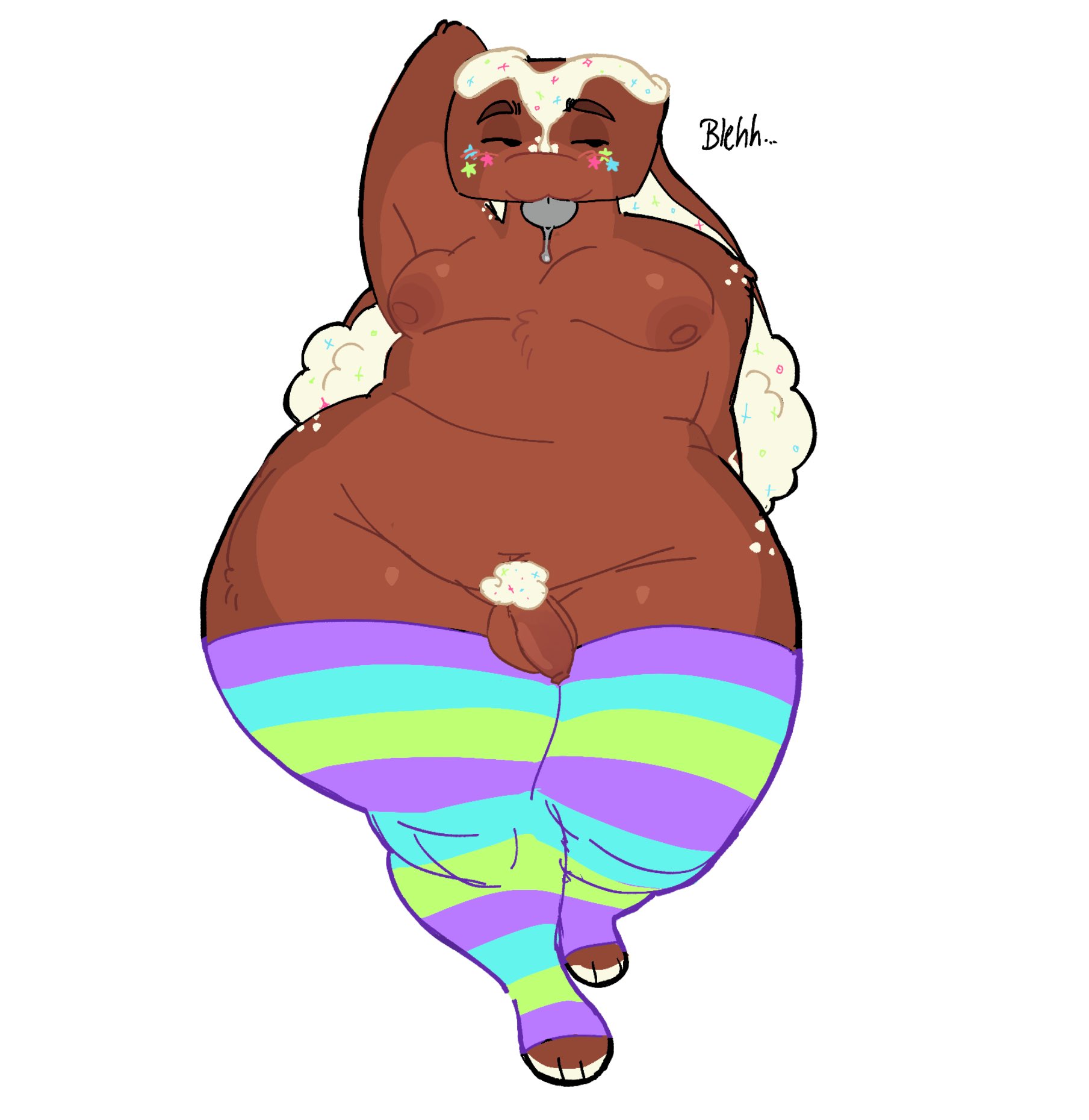 big ass, brown body, bunny ears, charmyy, cosmo (dandy's world), cosmosfootrest, dandy's world, dark skin, dark-skinned femboy, dark-skinned male, dark-skinned sissy, dark-skinned twink, femboy, foreskin, frosting, i suck at tags, male, male breasts, male only, roblox, small penis, species swap, thick thighs, unretracted foreskin, white background