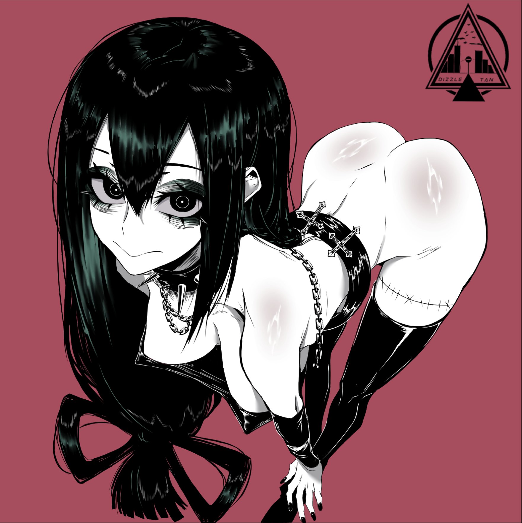 ass, dizzle tan, goth clothing, goth girl, goth makeup, my hero academia, skimpy clothes, tagme, tsuyu asui