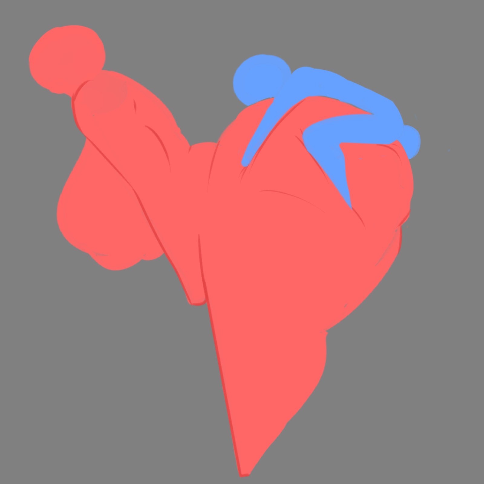 1boy, 1boy1girl, 1girls, mounting, penetration, perching position, pictogram, size difference, small dom big sub, symbol, tagme