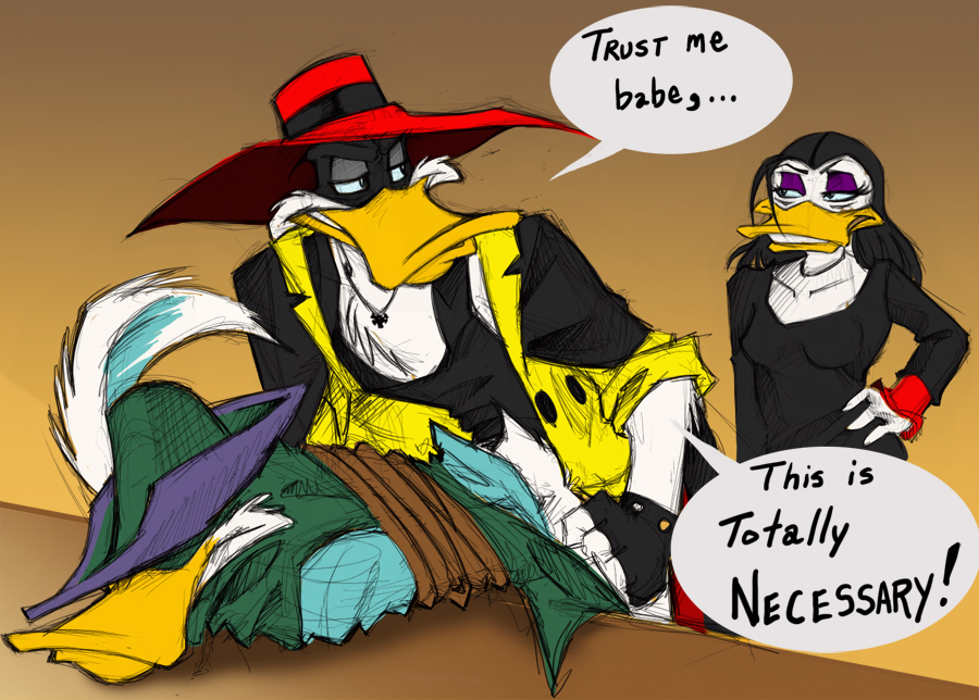 anthro avian bird darkpenguin darkwing_duck disney duck ducktales female gay magica_de_spell male negaduck rough_sketch tagme yaoi