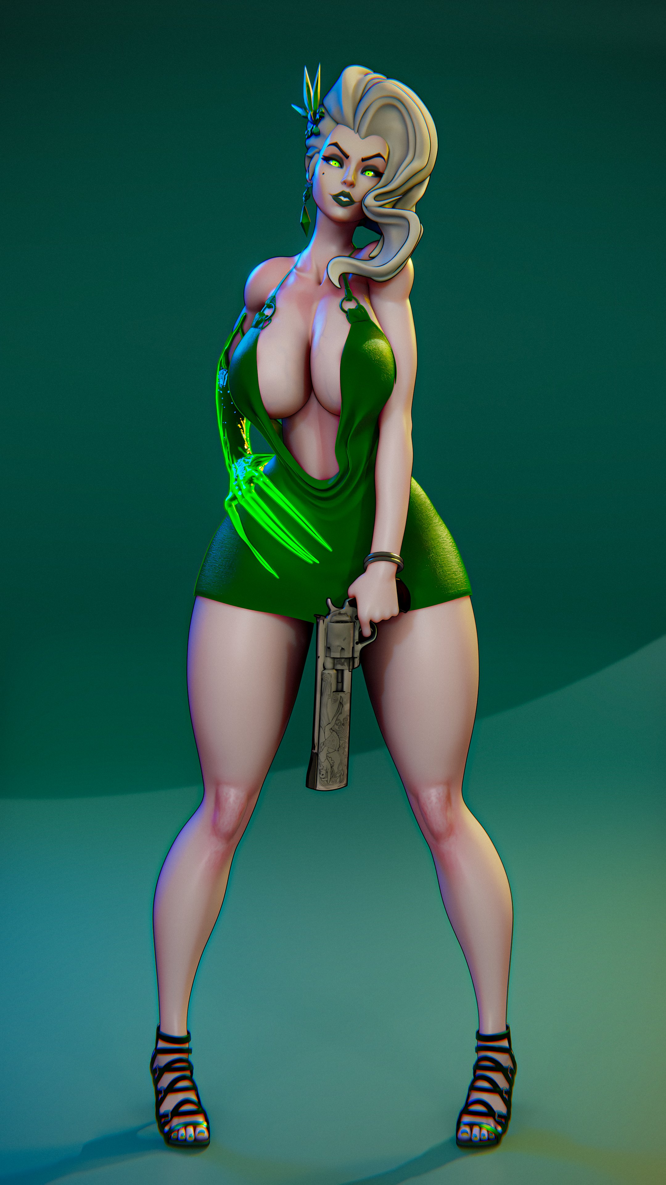 3d, deadlock, dress, lady geist, solo female, yazanios
