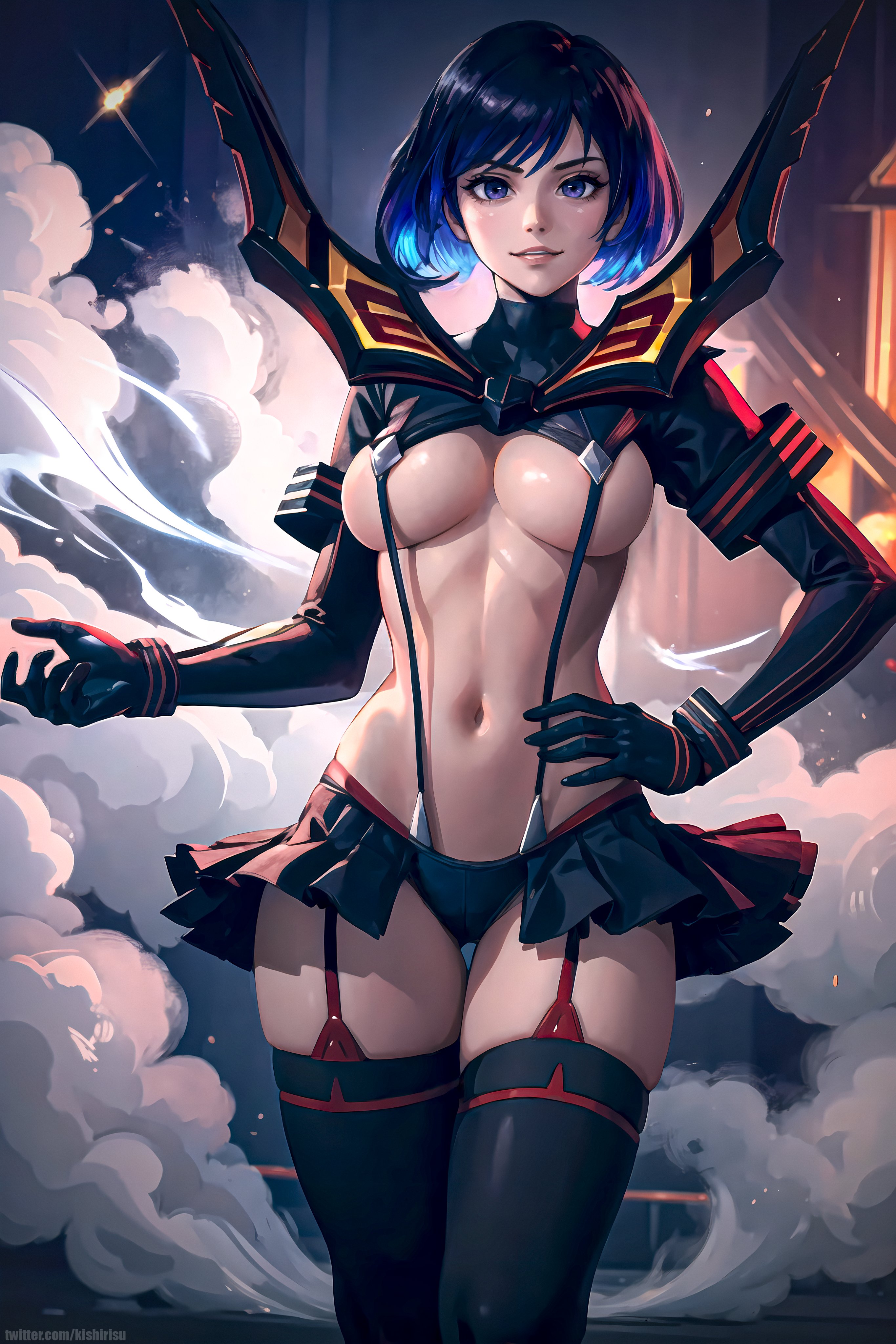 1girls, ai generated, asian female, ass, big ass, big breasts, breasts, cosplay, female, female only, kill la kill, kishirisu, matoi ryuuko (cosplay), namco, reina mishima, senketsu, studio trigger, tekken, tekken 8, thick thighs