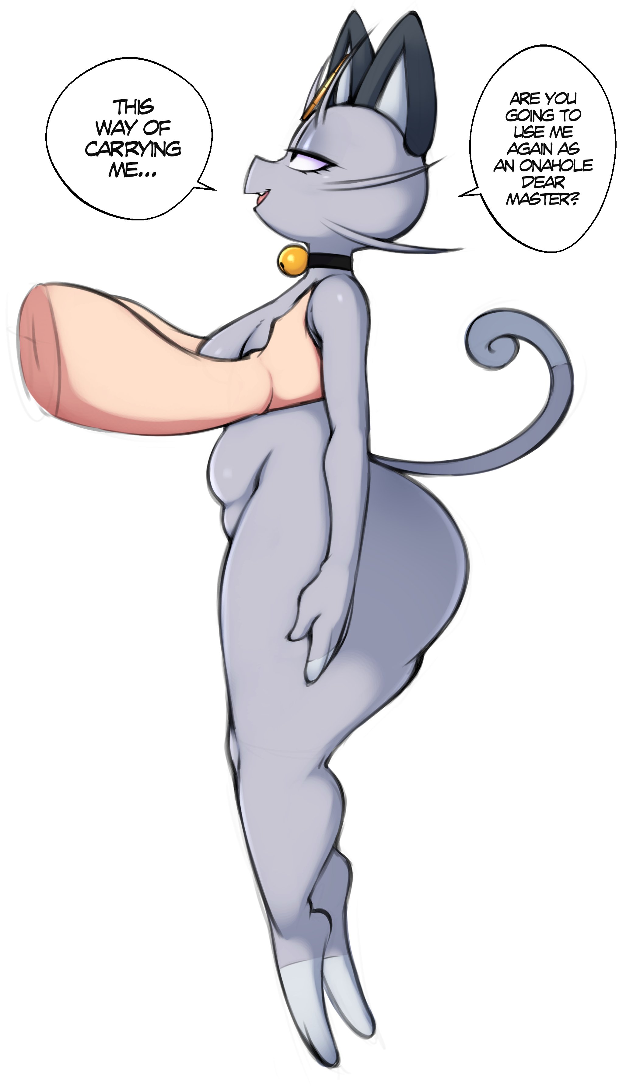 1girls, alolan meowth, anthro, ass, big ass, carrying, carrying partner, chubby, chubby female, dialogue, disembodied arms, disembodied hands, english text, fat ass, female, female pokemon, held up, huge ass, large ass, meowth, narrowed eyes, nintendo, pokémon (species), pokemon, pokemon (species), saltyxodium, side view, speech bubble, thick ass, thick thighs, very high resolution, white background