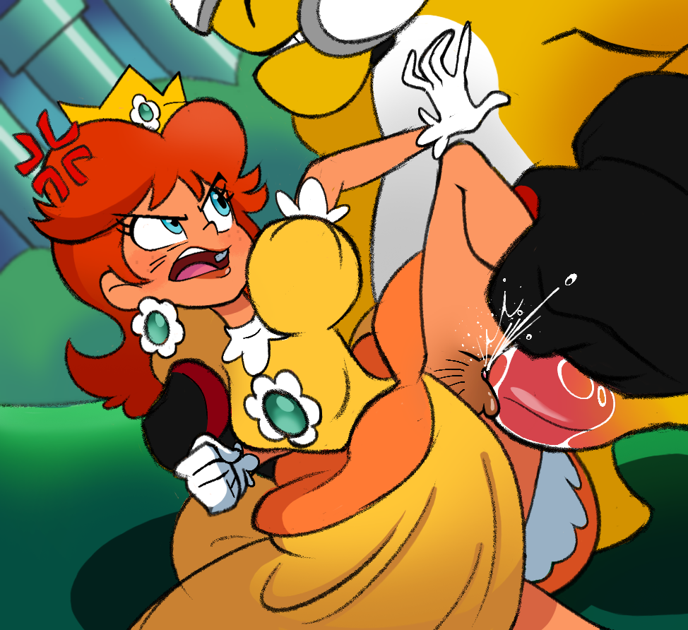 1boy 1girls anger_vein angry anthro barcode_pubic_hair blue_eyes brown_hair clothed_rape defeat defeat_sex defeated defeated_heroine dress dushon female human interspecies koopa leg_grab long_hair male mario_(series) monster_rape no_panties penis princess princess_daisy pussy rape raped_royalty royalty scalie sex shova_(mario) super_mario_bros._wonder vaginal_penetration