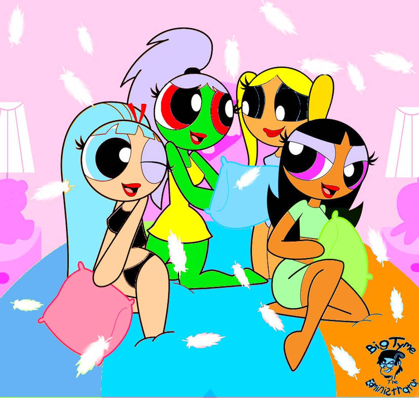 bed blossom_(powerpuff_girls) bubbles_(powerpuff_girls) bunny_(powerpuff_girls) buttercup_(powerpuff_girls)