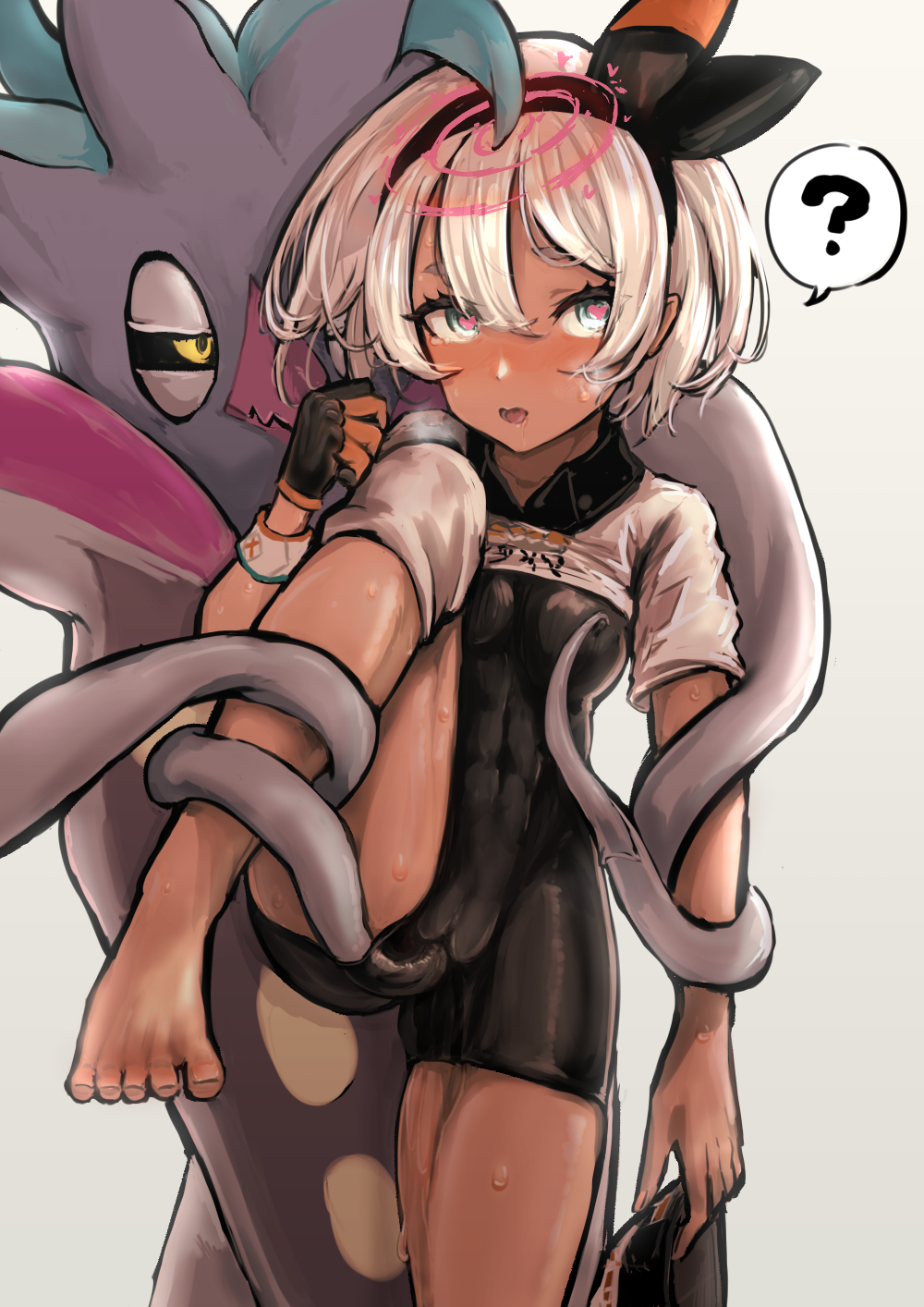 1girls ? artist_request bea_(pokemon) blush bodysuit clothed_sex clothing female gloves grey_tentacles heart-shaped_pupils hypnosis implied_penetration interspecies malamar mind_control nintendo open_mouth pokemon pokemon_ss pokephilia restrained shirt shirt_lift short_hair spread_legs tears tentacle tentacles_under_clothes vaginal_penetration white_shirt