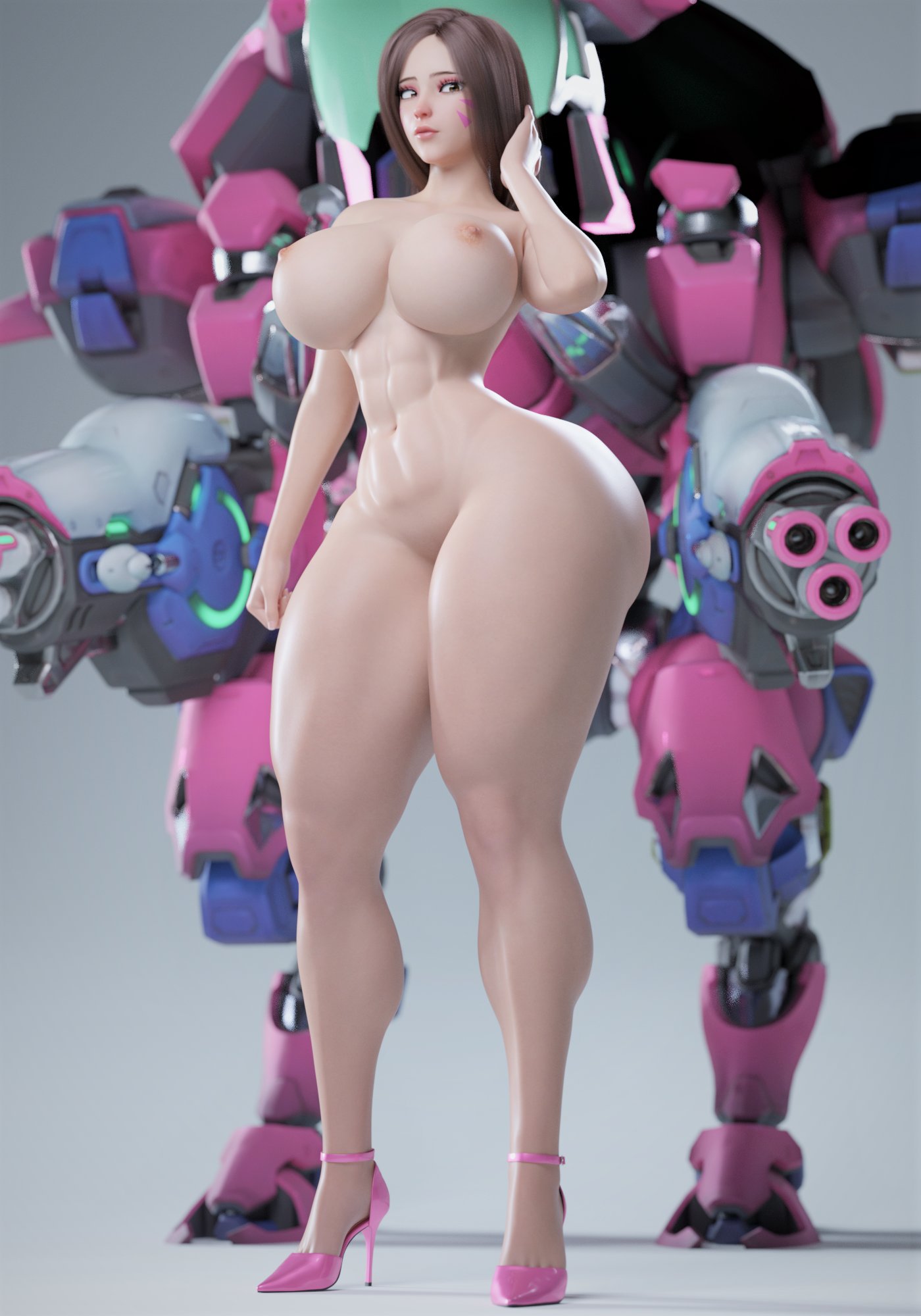 1girls, 3d, 3d (artwork), absurd res, ass, athletic, athletic female, audrix, big ass, big breasts, big butt, blizzard entertainment, breasts, brown hair, bubble ass, bubble butt, busty, completely naked, completely nude, curvaceous, curvy, curvy female, curvy figure, d.va, female, female only, hana song, hi res, hourglass figure, huge breasts, large breasts, light skin, light-skinned female, looking at viewer, muscular, muscular female, naked, naked female, nude, nude female, olive skin, overwatch, overwatch 2, pale skin, solo, thick, thick ass, thick thighs, thighs, voluptuous, voluptuous female, wide hips