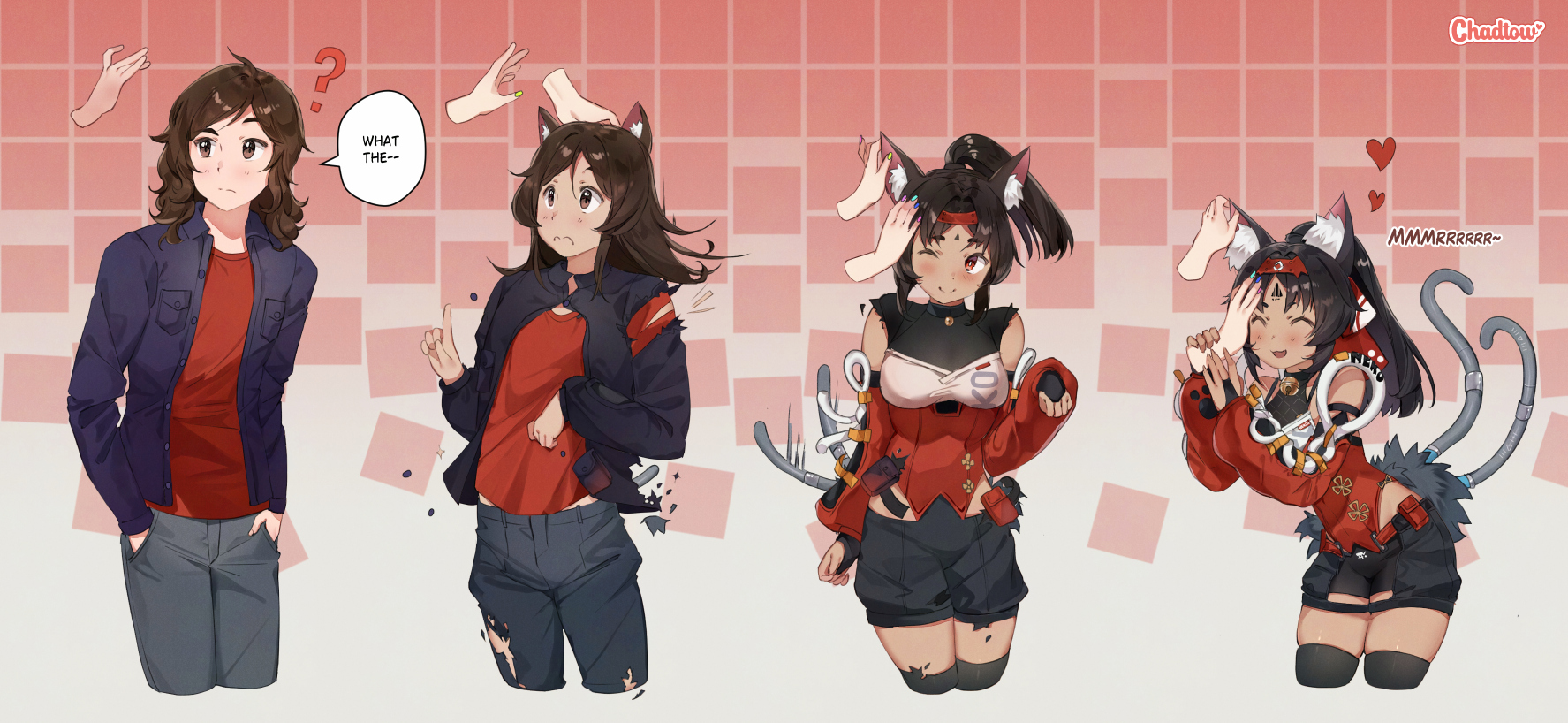 chadtow, character tf, female, identity death, male, male to female, mtf transformation, nekomiya mana, transformation, zenless zone zero