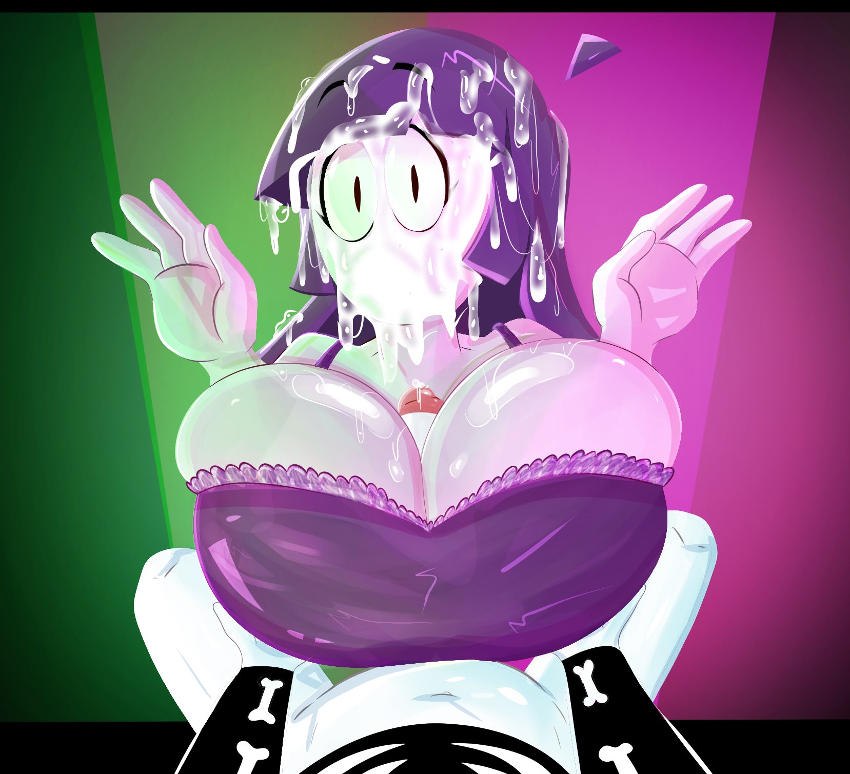 breasts, cum, cum in mouth, female, incest, lila (spooky month), mother and son, paizuri, pale skin, skid (srpelo), spooky month, tagme, titjob