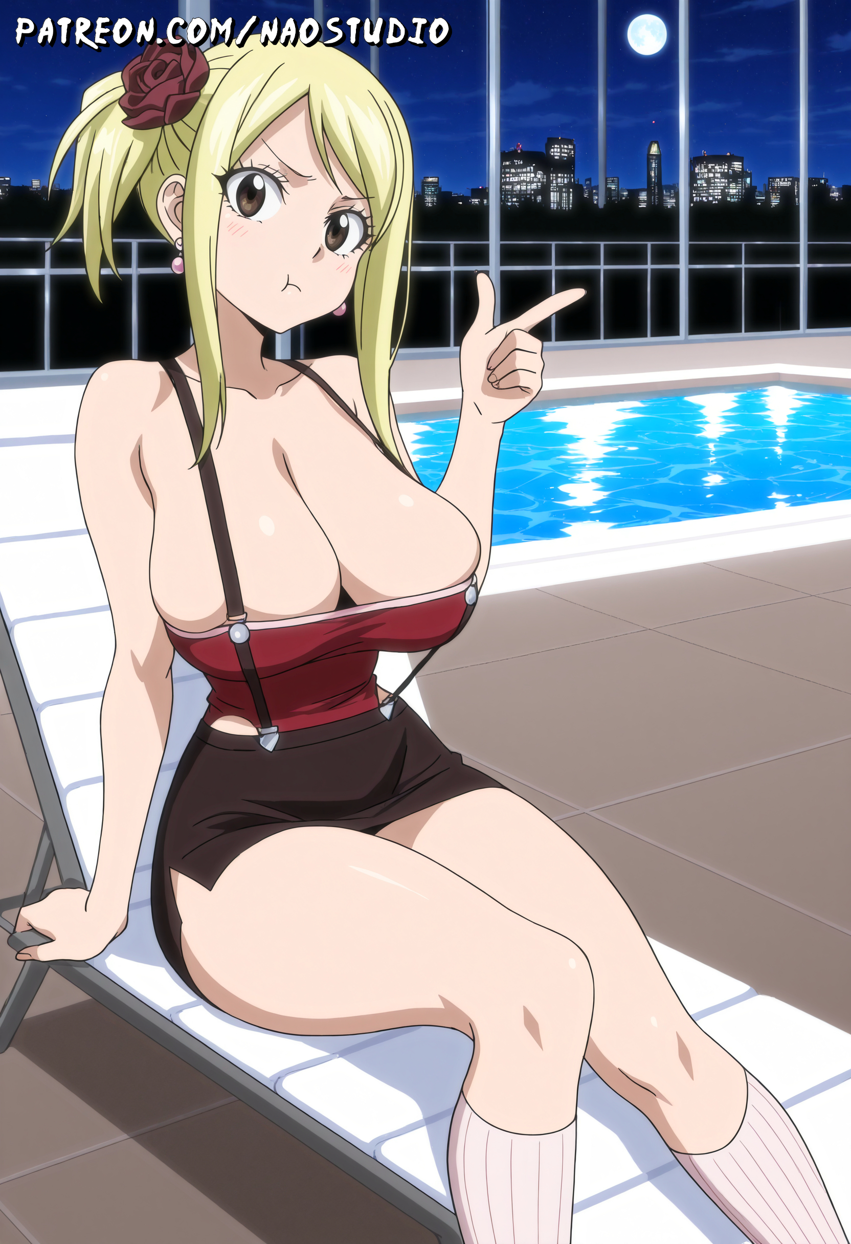 1girls, ahe gao, ai generated, anus, ass, blonde hair, blonde-haired female, blush, breasts, brown eyes, clit, clitoris, completely nude, cowboy shot, detailed anus, detailed eyes, detailed face, detailed skin, drooling, fairy tail, female, focus, from behind, full body, huge breasts, large breasts, long hair, looking at viewer, looking back, lucy heartfilia, naked, naostudio, navel, nipples, nude, pink nipples, ponytail, puffy nipples, pussy, shaved pussy, slim waist, solo, standing, sweat, thick thighs, tongue out, wide hips