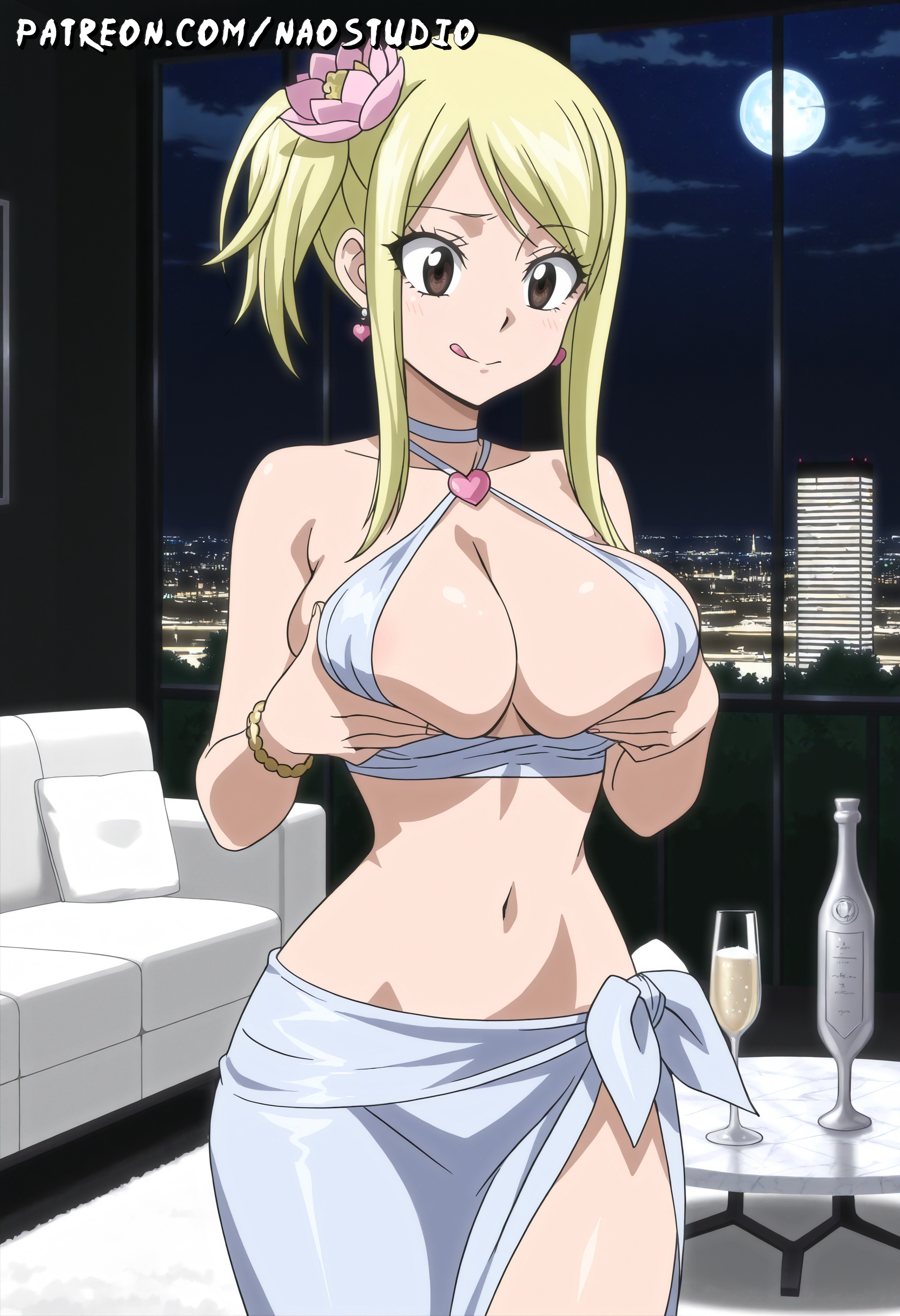 1girls, ahe gao, ai generated, anus, ass, blonde hair, blonde-haired female, blush, breasts, brown eyes, clit, clitoris, completely nude, cowboy shot, detailed anus, detailed eyes, detailed face, detailed skin, drooling, fairy tail, female, focus, from behind, full body, huge breasts, large breasts, long hair, looking at viewer, looking back, lucy heartfilia, naked, naostudio, navel, nipples, nude, pink nipples, ponytail, puffy nipples, pussy, shaved pussy, slim waist, solo, standing, sweat, thick thighs, tongue out, wide hips