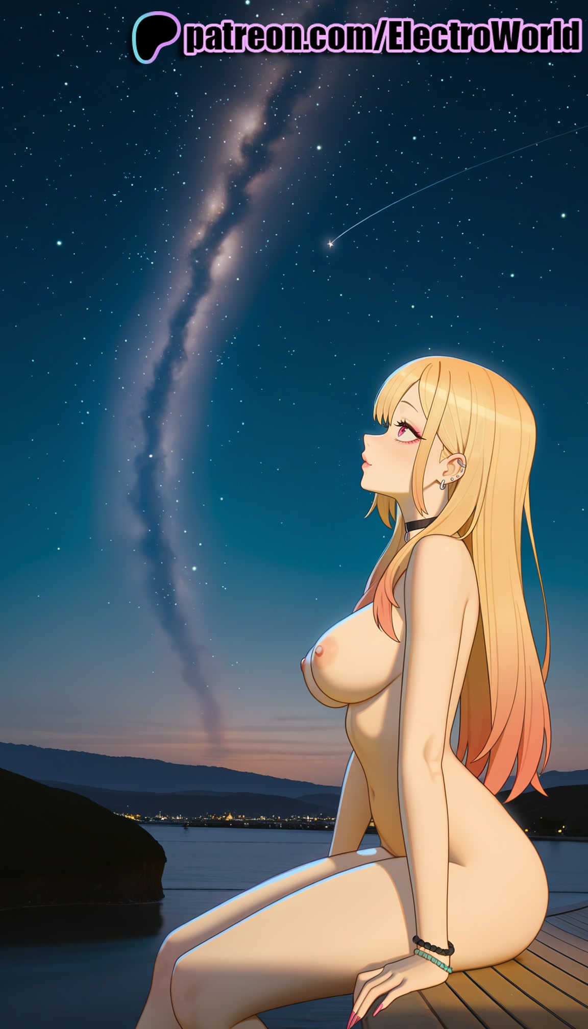 1970s (style), 1980s (style), 1girls, 2025, aerial fireworks, ai generated, american flag, artist name, astronaut, aurora, balcony, bangs, blonde hair, bracelet, breasts, bust, campfire, chest, christmas, christmas lights, christmas tree, city, city lights, cityscape, cloud, constellation, constellation print, crescent moon, desert, dusk, dust, earrings, earth (planet), electroworld, exposed nipples, female, fireflies, fireworks, full moon, galaxy, gradient sky, halftone, halftone background, head back, hi res, high quality, high resolution, highres, hirschgeweih antennas, jewelry, kitagawa marin, lamppost, light particles, long hair, looking up, milky way, moon, moonlight, night, night sky, nipples, nipples outside, onsen, patreon, patreon username, piercing, pine tree, planet, pussy, pussy juice puddle, rainbow, rocket, shooting star, sitting, sky, skyline, skyscraper, snow, snowing, solo, sono bisque doll wa koi wo suru, space, space craft, space helmet, spacesuit, stable diffusion, star (sky), star (symbol), star earrings, starry background, starry sky, starry sky print, sunrise, tanzaku, teenage girl, telescope, tent, twilight, ufo, watermark, window, windowsill, winter
