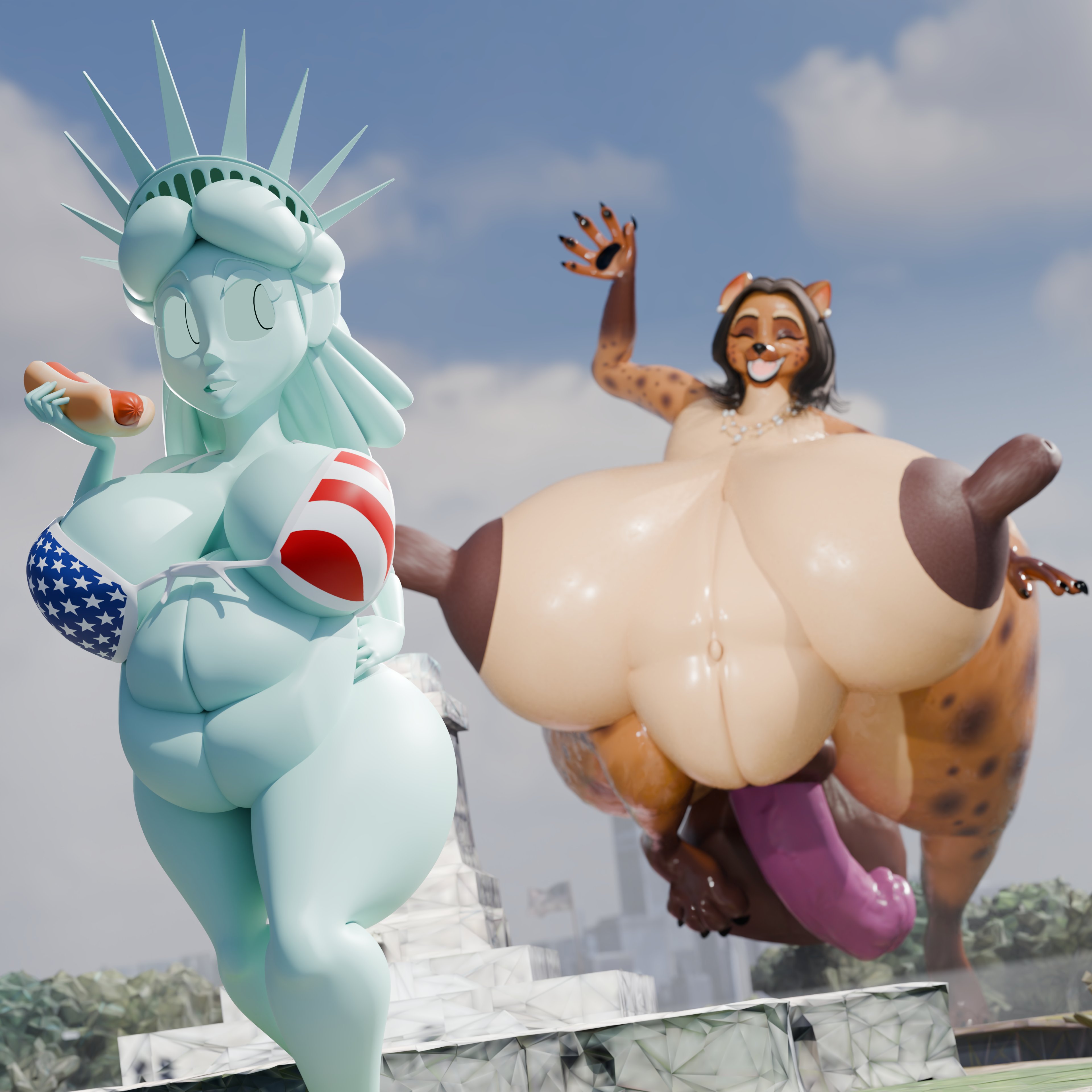 1furry futa, 1girls, 3d, alternate version available, anthro, belly, big belly, big breasts, big penis, big stomach, blender, bra, breasts, dick, dickgirl, erect nipples, female, fine art parody, flaccid, flaccid penis, food, furry futa, futanari, hi res, hotdog, hyper, hyper belly, hyper breasts, hyper nipples, hyper thighs, intersex, kamala harris, kamala harris (hyena), kamala harris (twilightv0ids), looking back, mrweirdworkz, nipples, no bra, no panties, nude, panties, penis, politics, puffy nipples, shiny skin, short hair, statue of liberty, surprised, weirderworkz